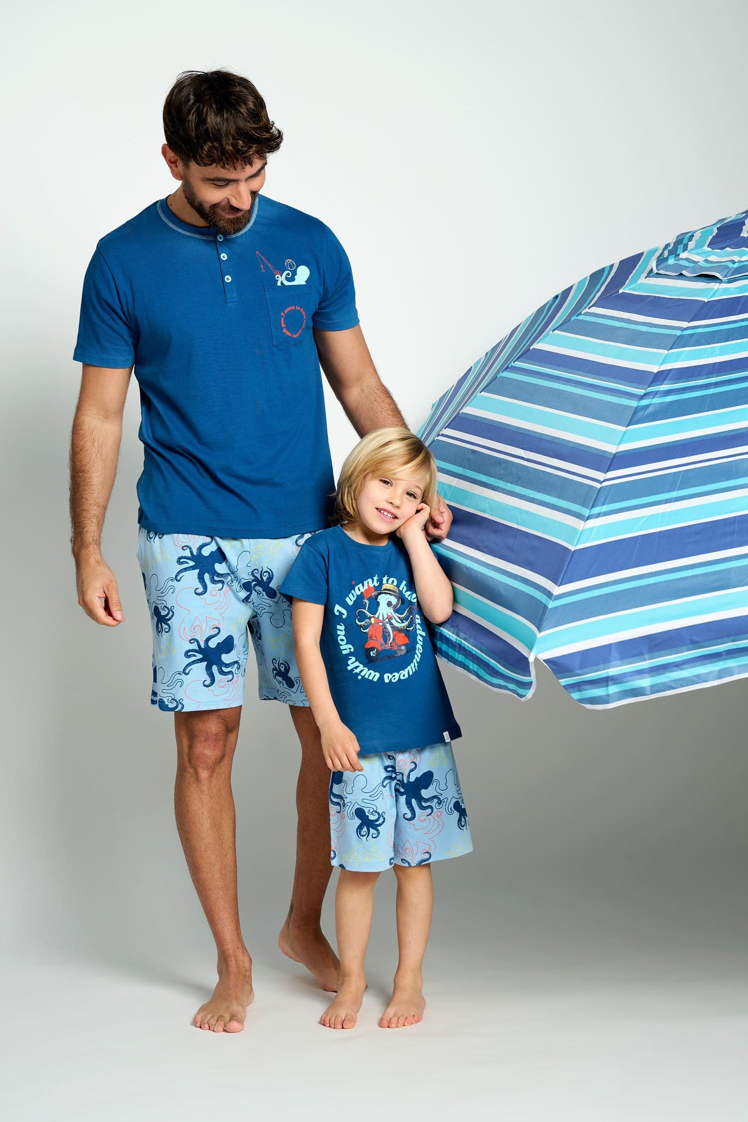 Pyjama court à imprimé pieuvre pour enfants | MUYDEMI