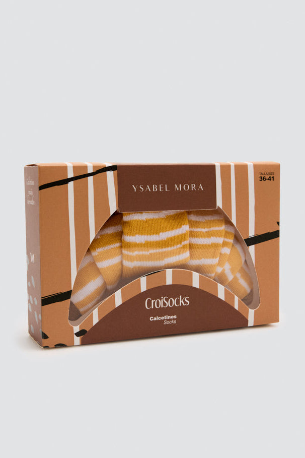 Coffret cadeau chaussettes croissant rayées