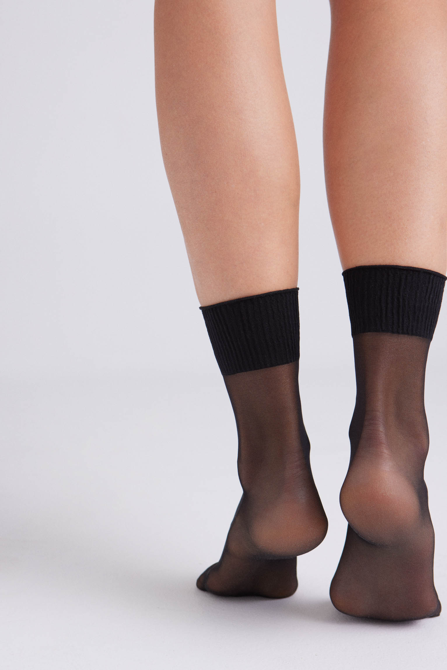 18126 2 calcetin tobillero 6 den - Negro