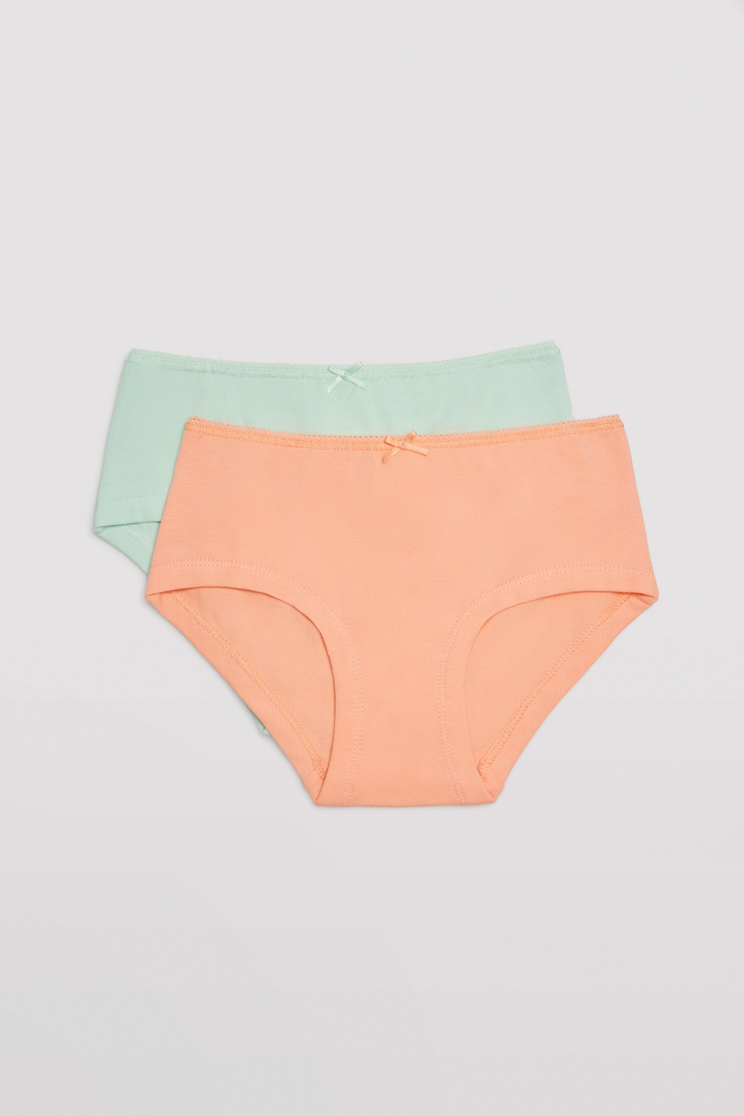 Lot de 2 culottes hipster fille coloris orange et vert