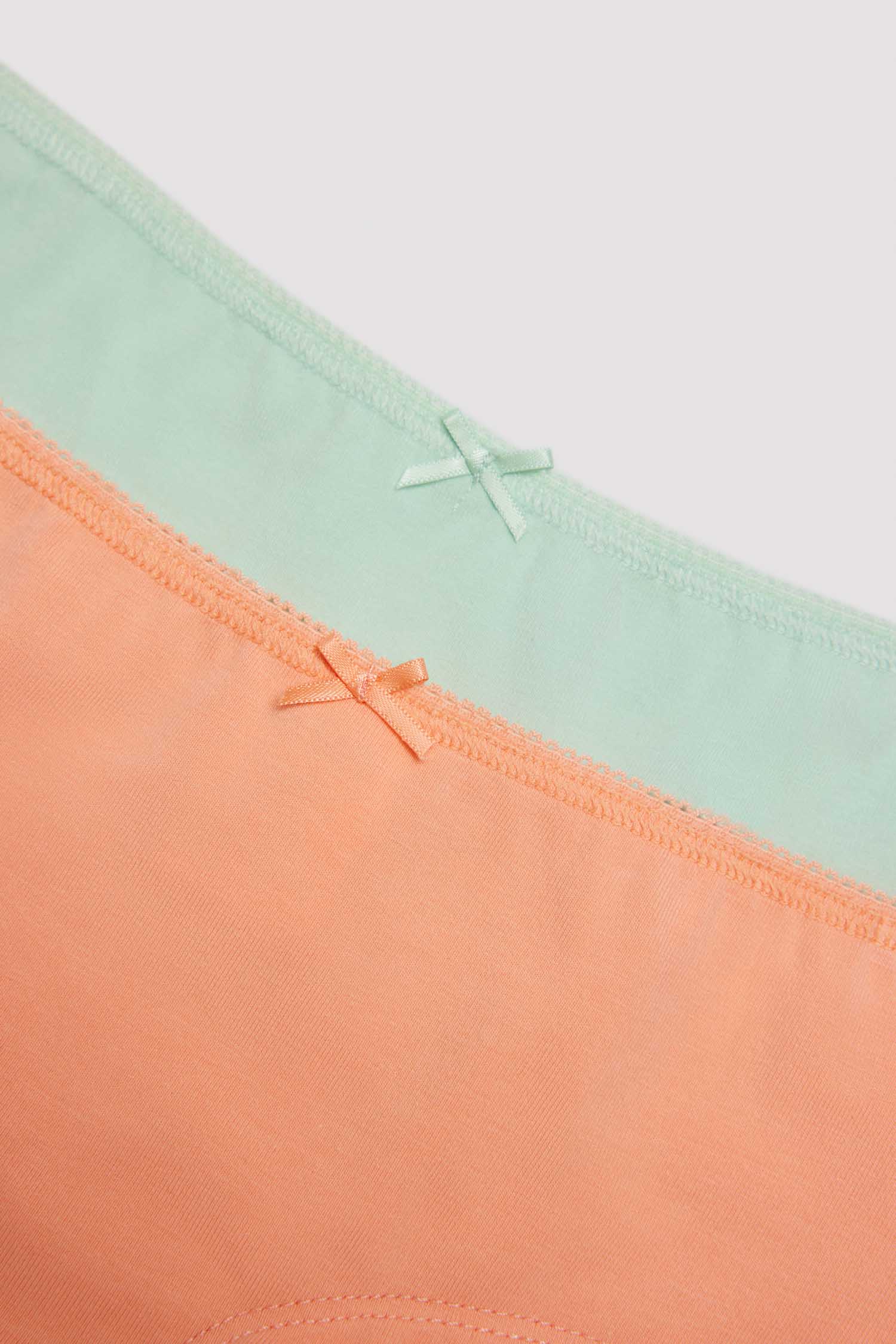 Lot de 2 culottes hipster fille coloris orange et vert