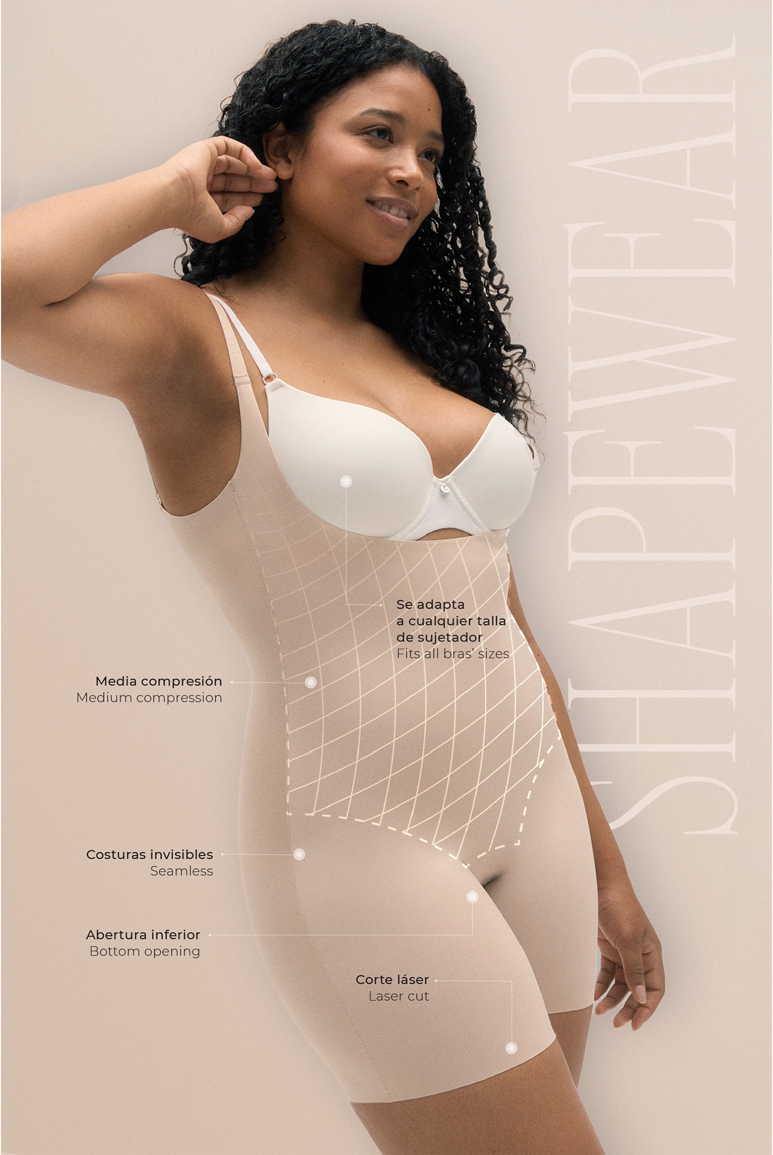 Body-up amincissant aux finitions nude invisibles