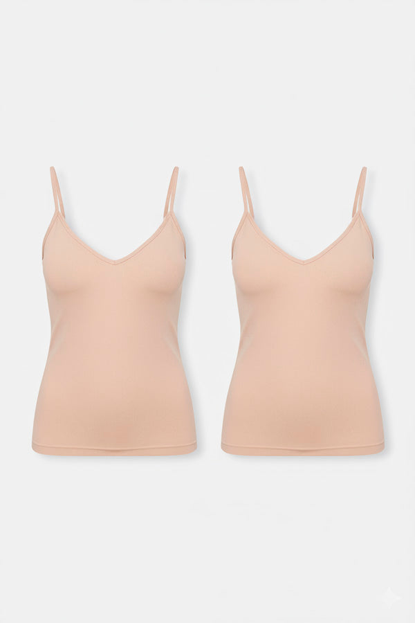 Lot de 2 débardeurs nude