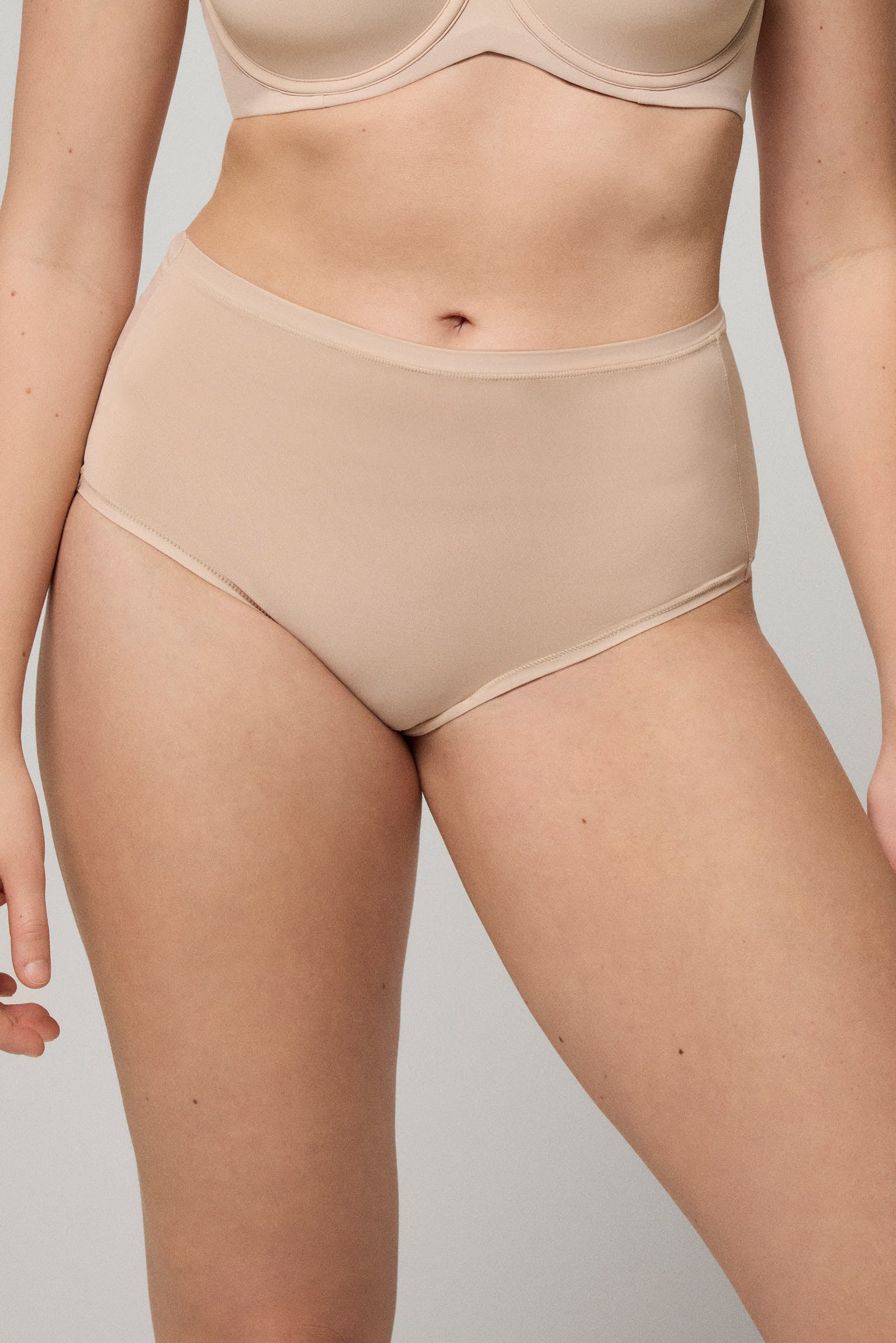 Lot de 2 culottes hautes basiques nude