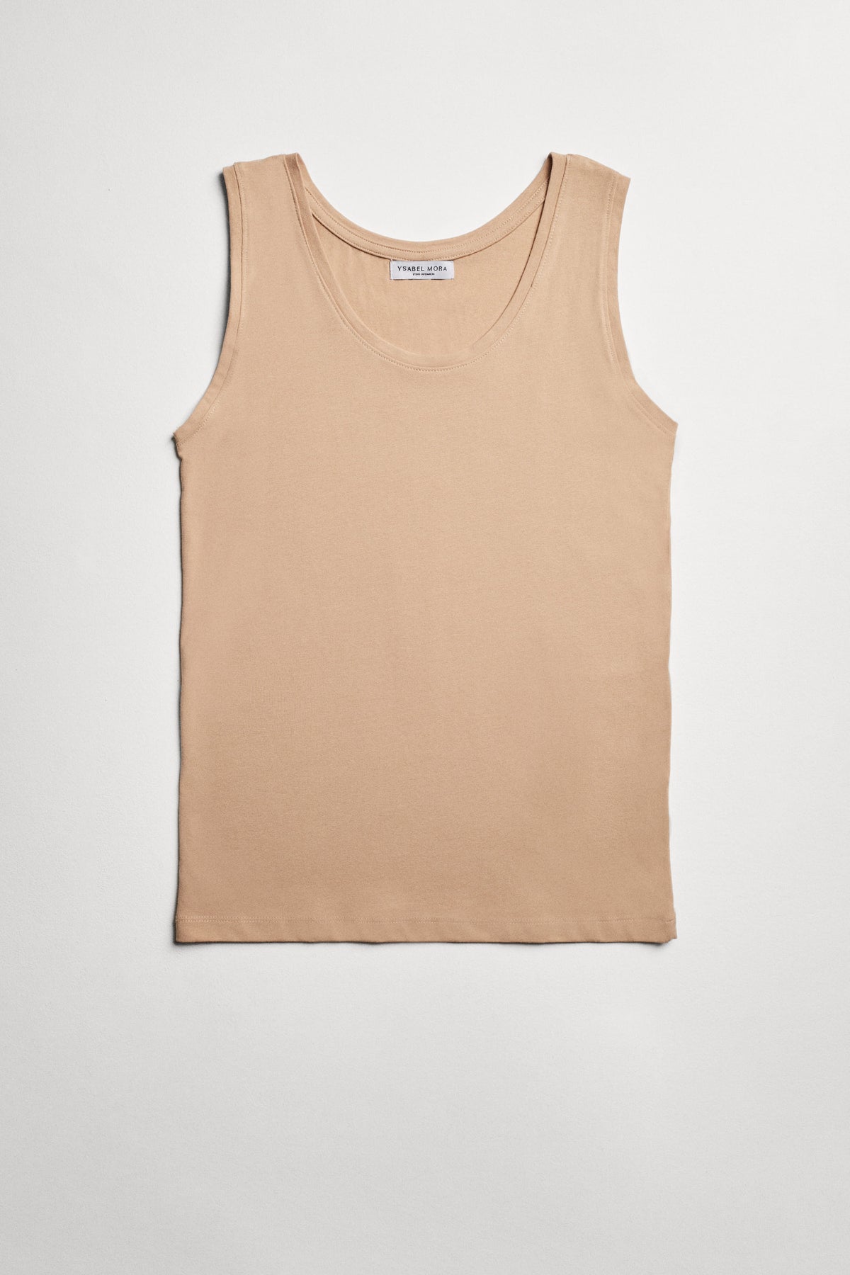 T-shirt à larges bretelles en coton nude