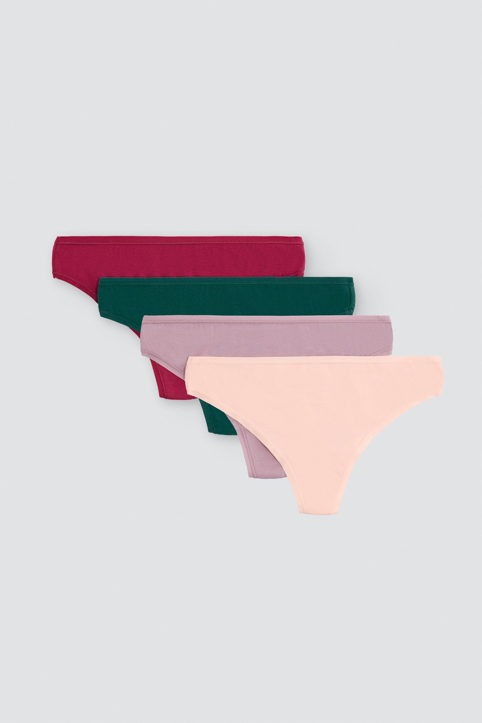 Pack de 4 strings basiques en coton coloris assortis