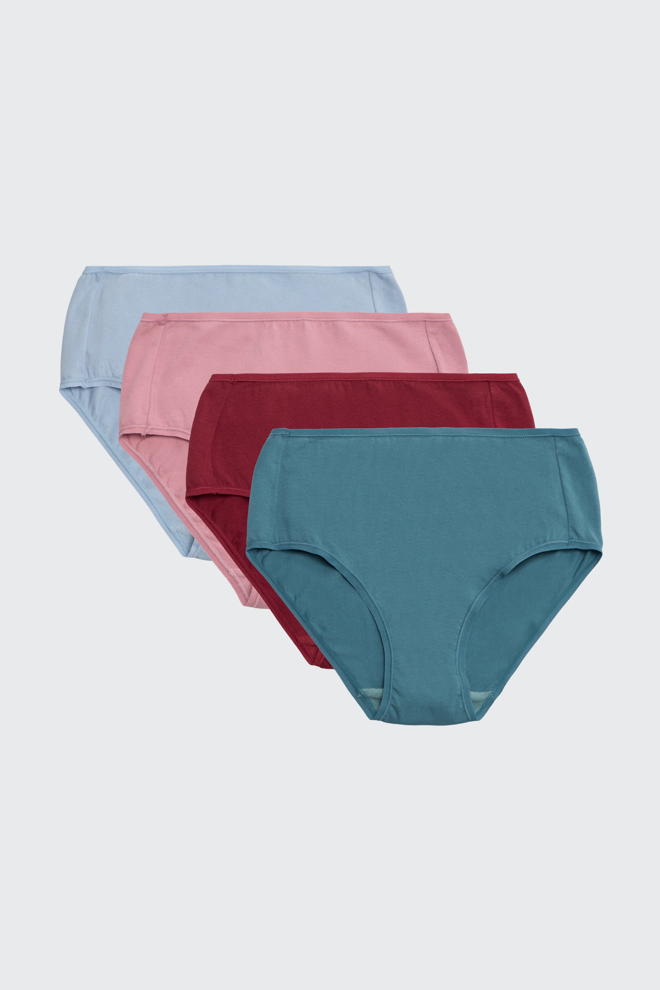 Lot de 4 culottes taille haute basiques en coton