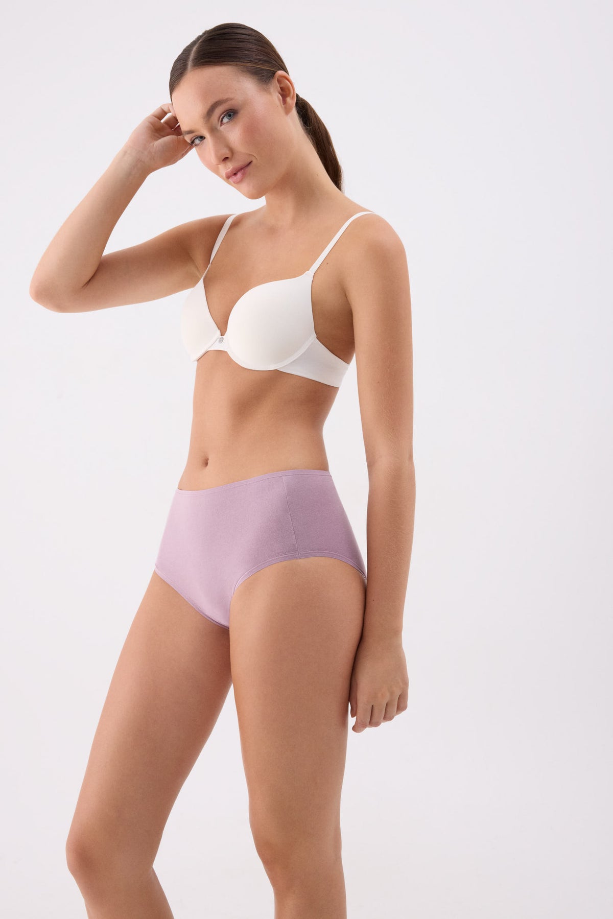 Pack de 4 culottes hautes en coton coloris assortis