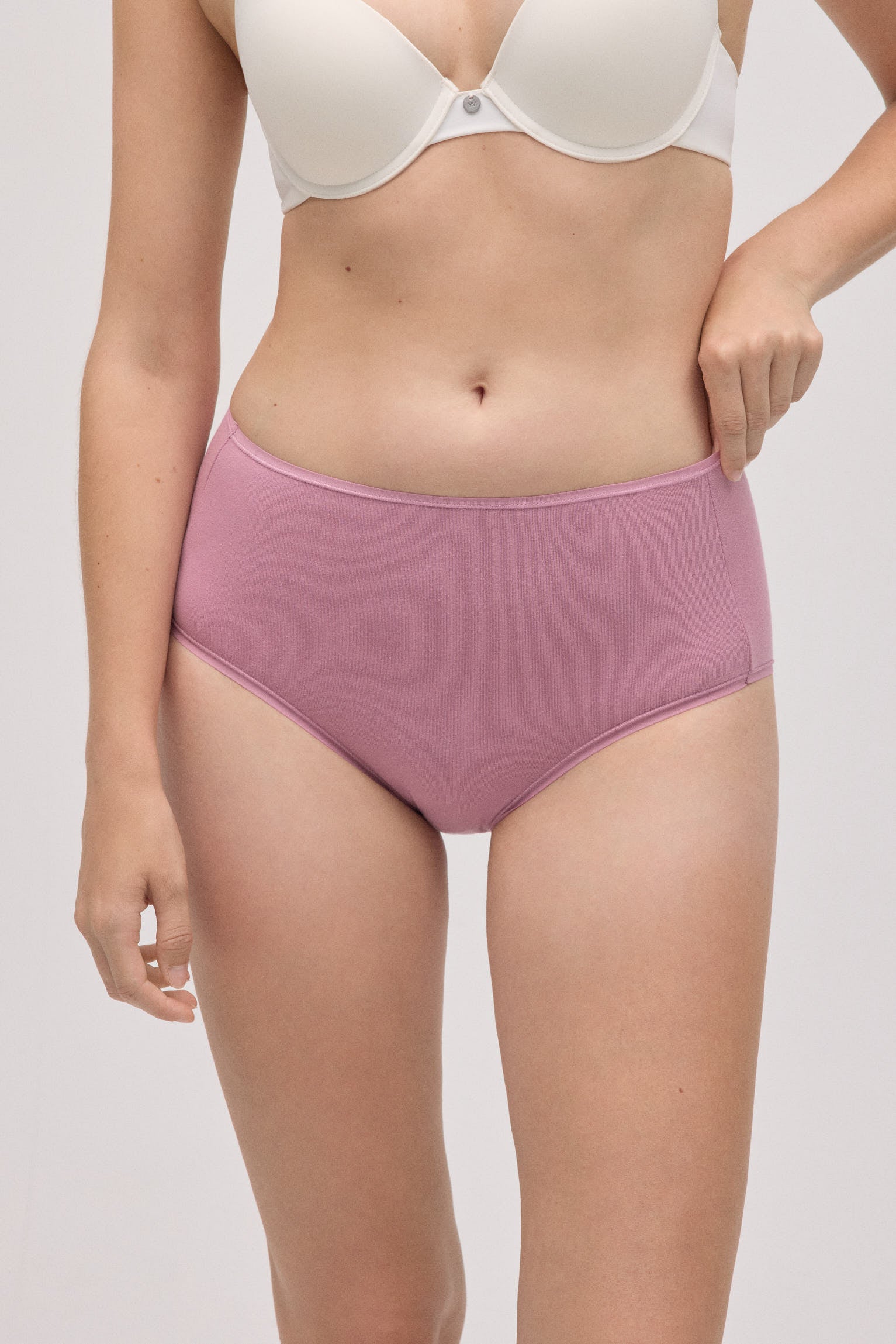 Lot de 4 culottes taille haute basiques en coton
