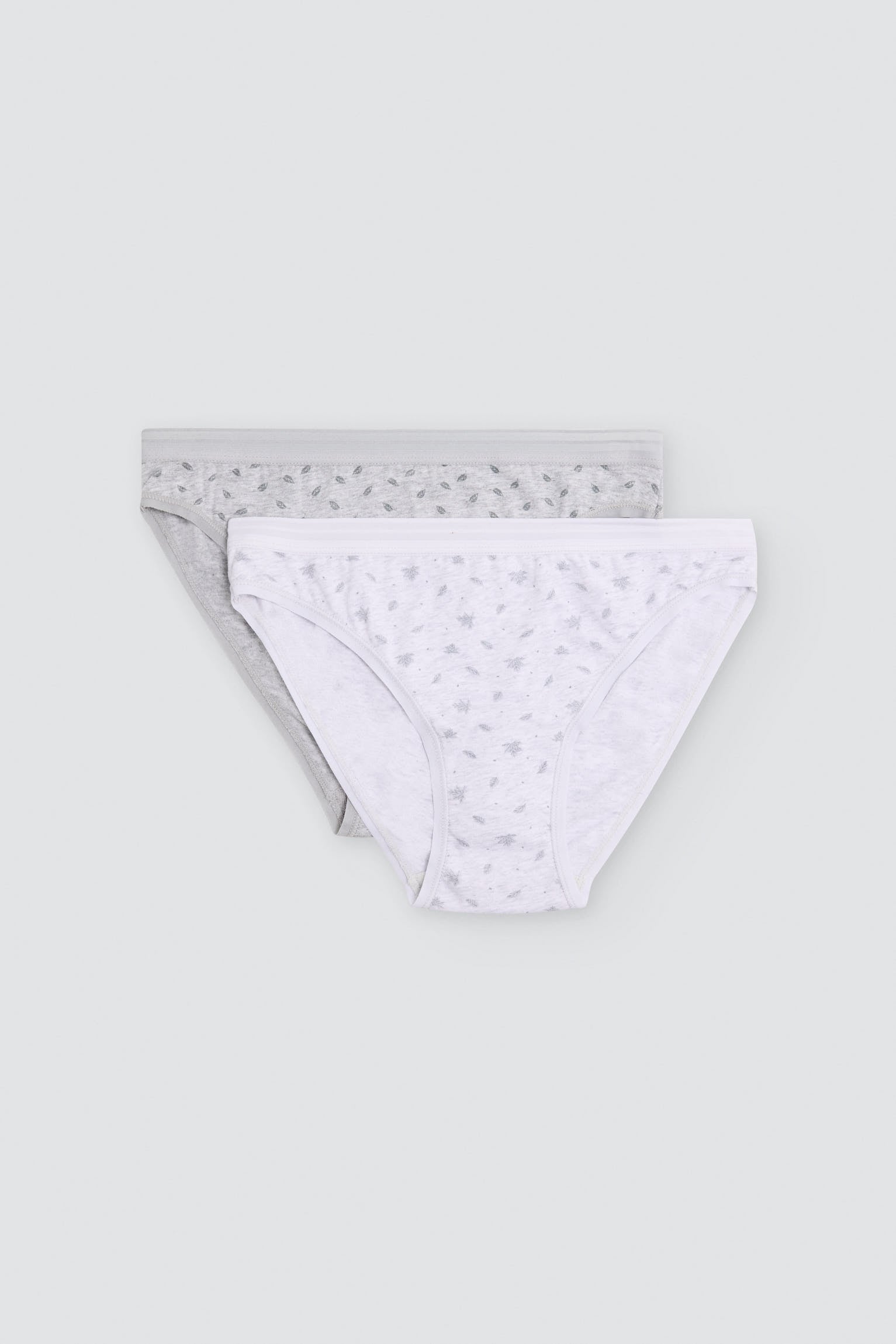 Pack de 2 culottes mini imprimées en coton, gris