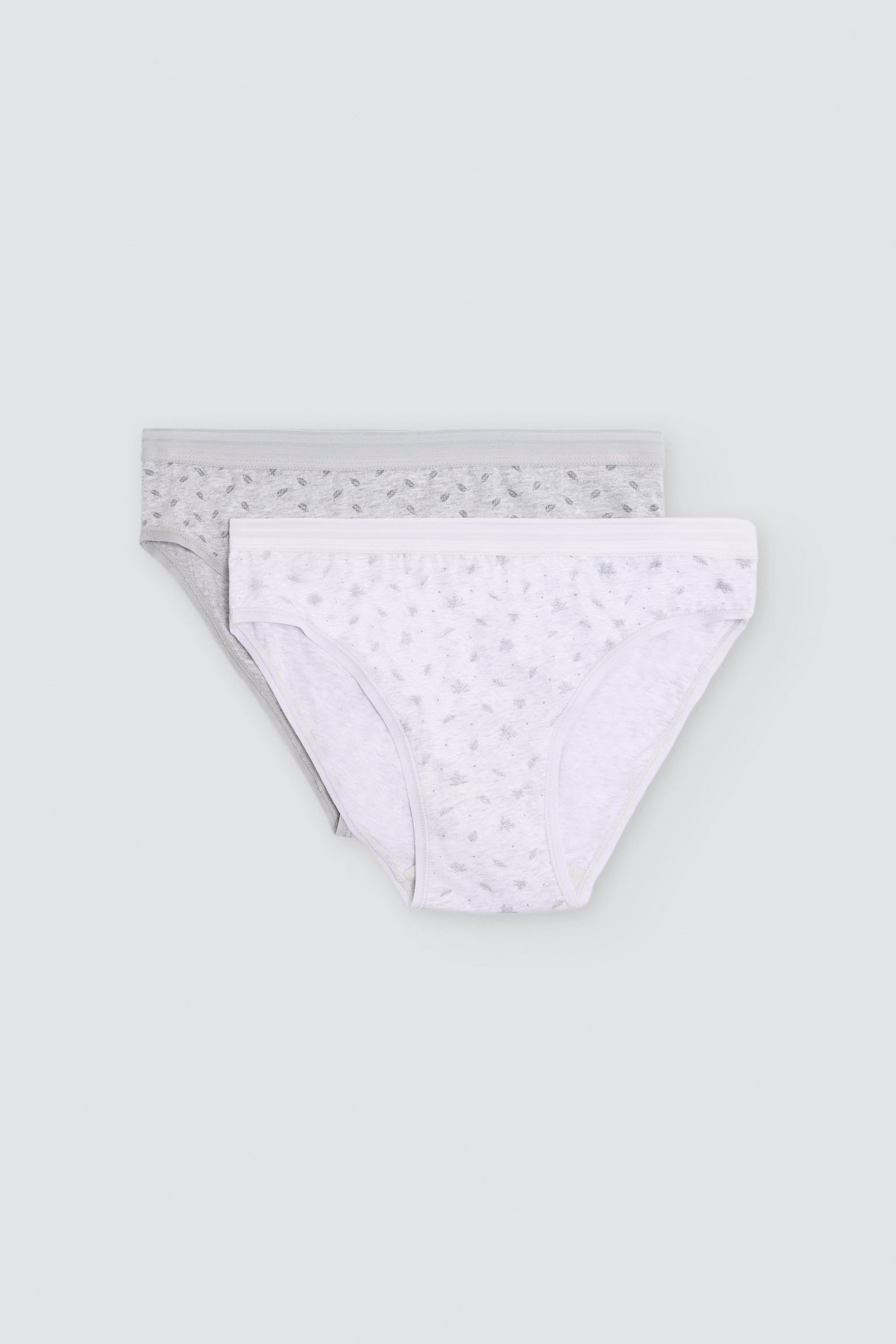 Pack de 2 culottes midi imprimées en coton, gris