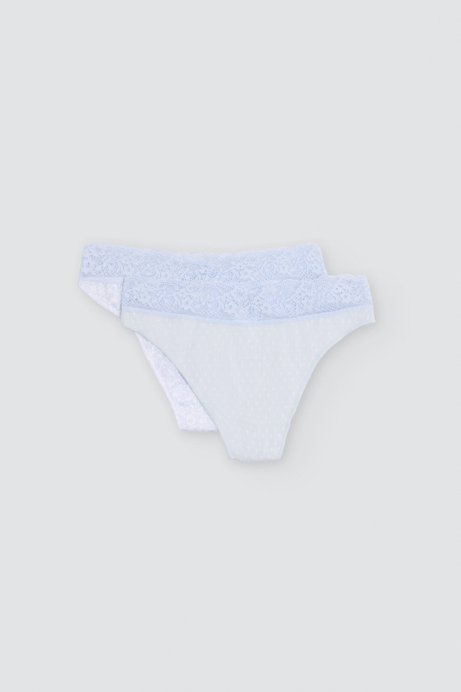 Pack de 2 strings imprimés en coton, bleu
