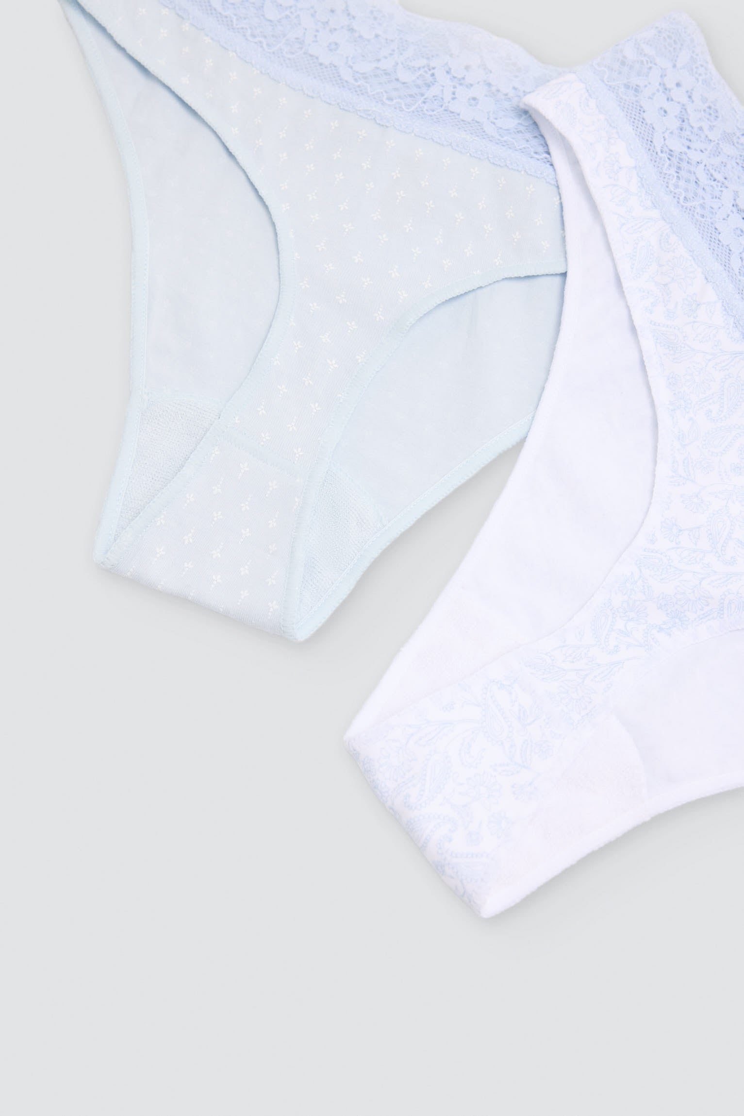 Pack de 2 strings imprimés en coton, bleu