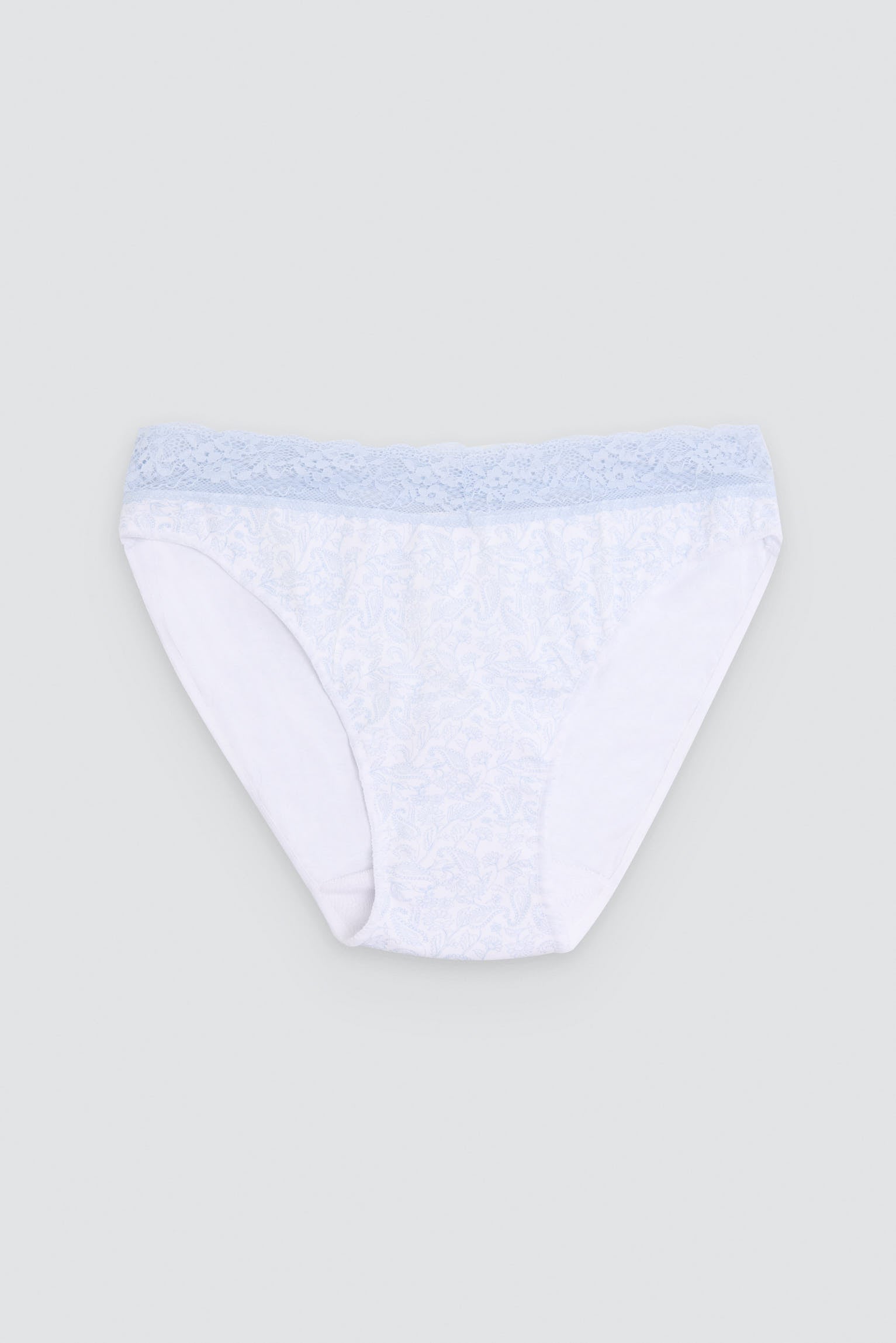Pack de 2 culottes mini imprimées en coton à bordure dentelle, bleu