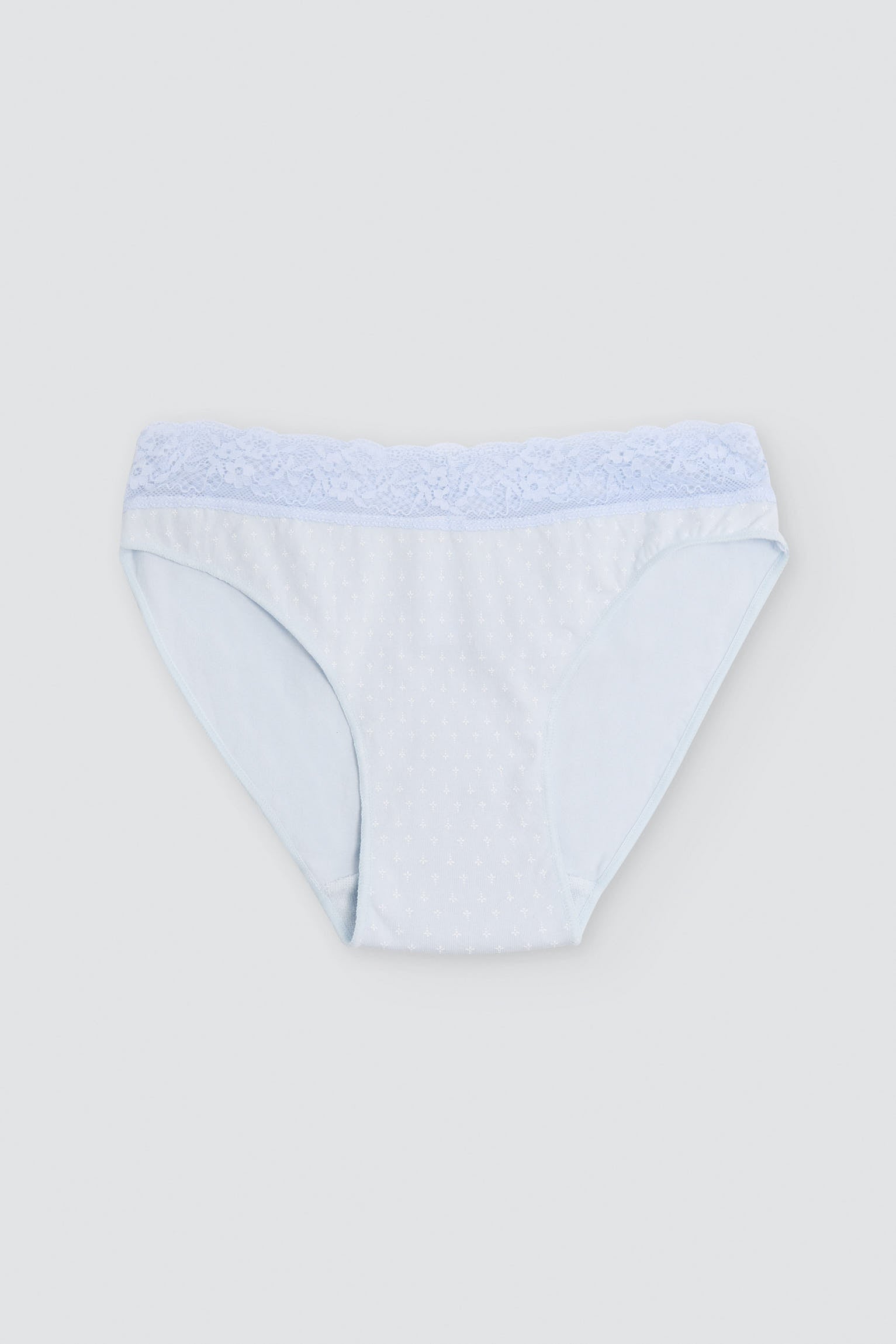 Pack de 2 culottes mini imprimées en coton à bordure dentelle, bleu