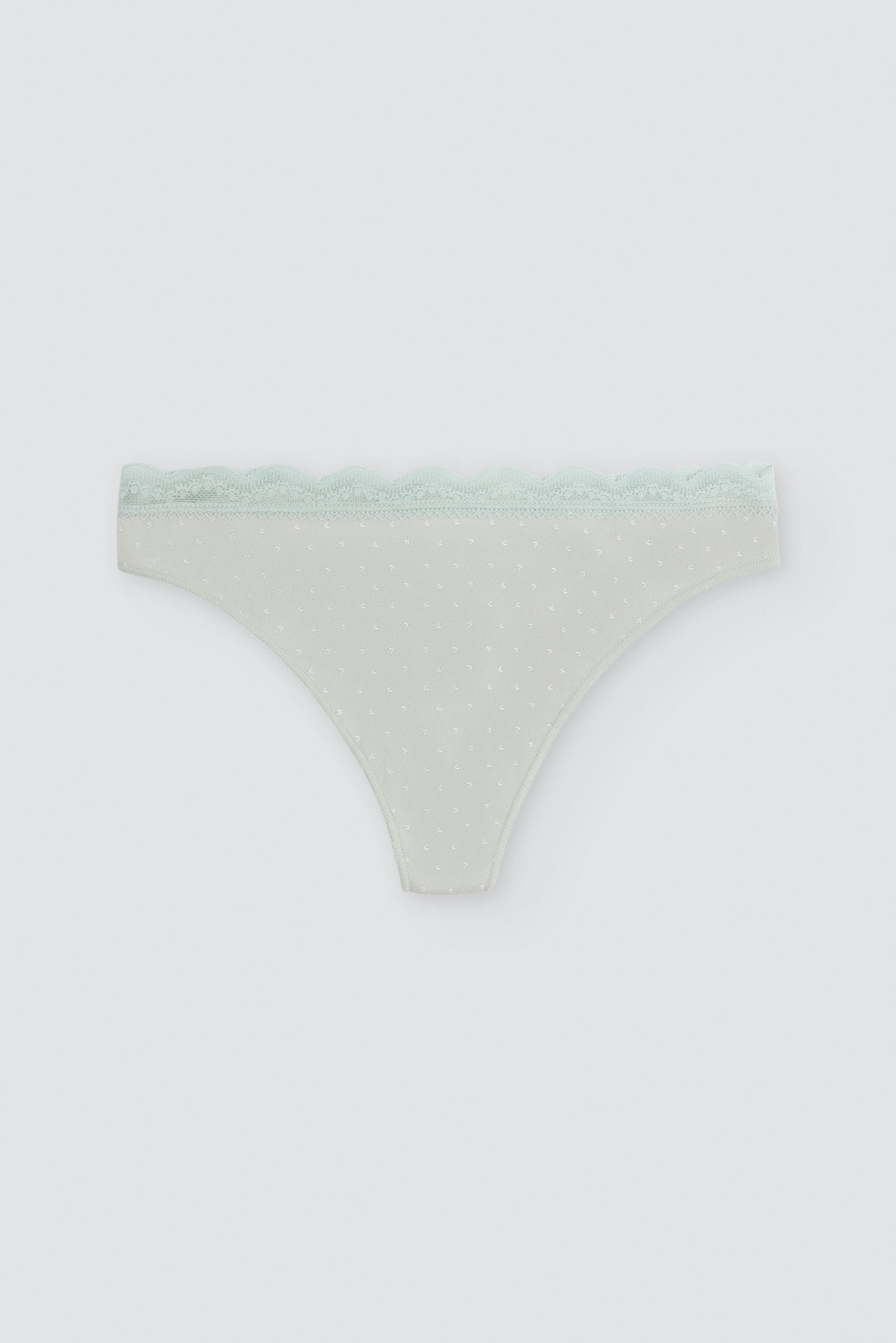 Pack de 2 strings imprimés en coton à bordure dentelle, multicolore