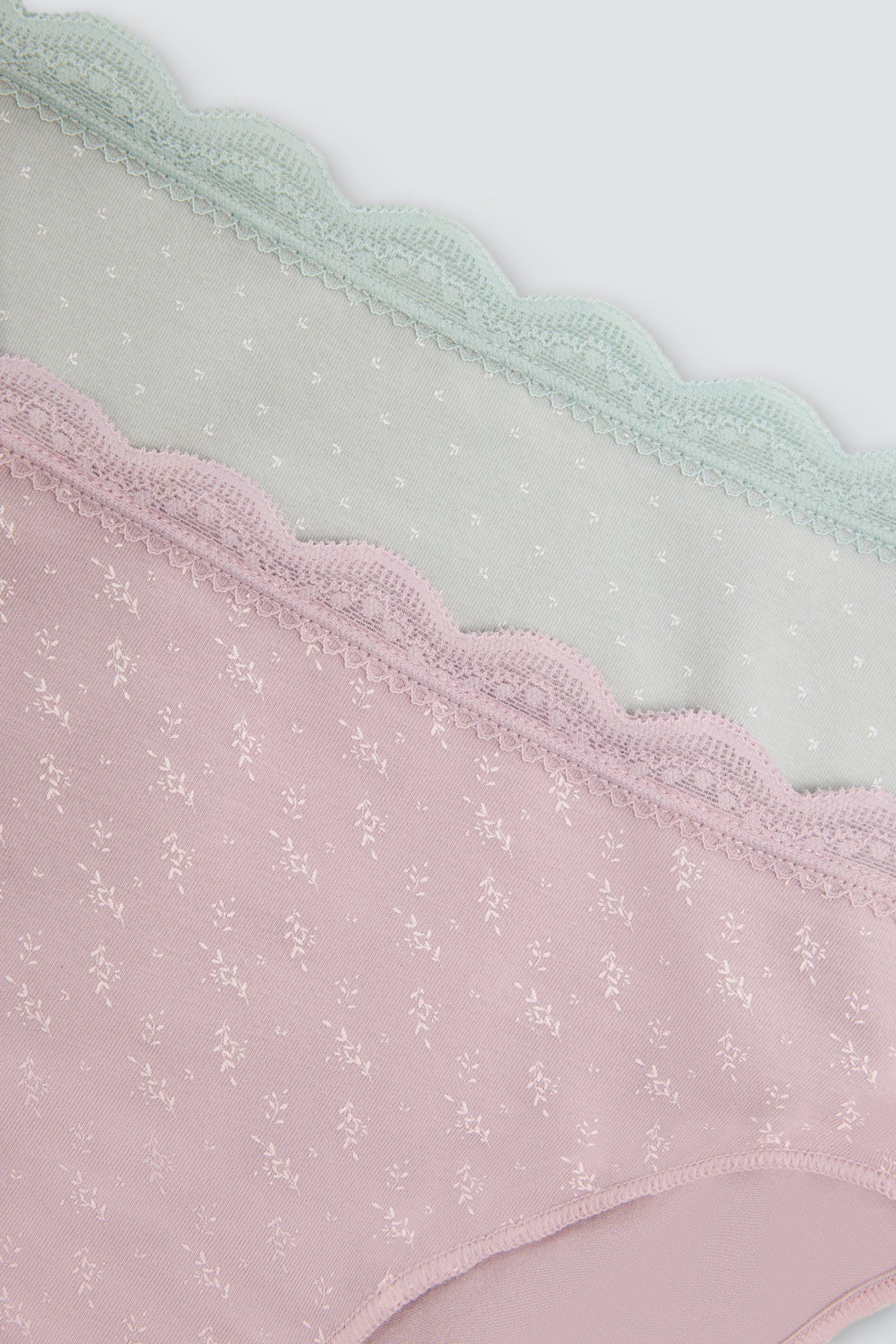Pack de 2 culottes midi en coton à bordure dentelle, multicolore