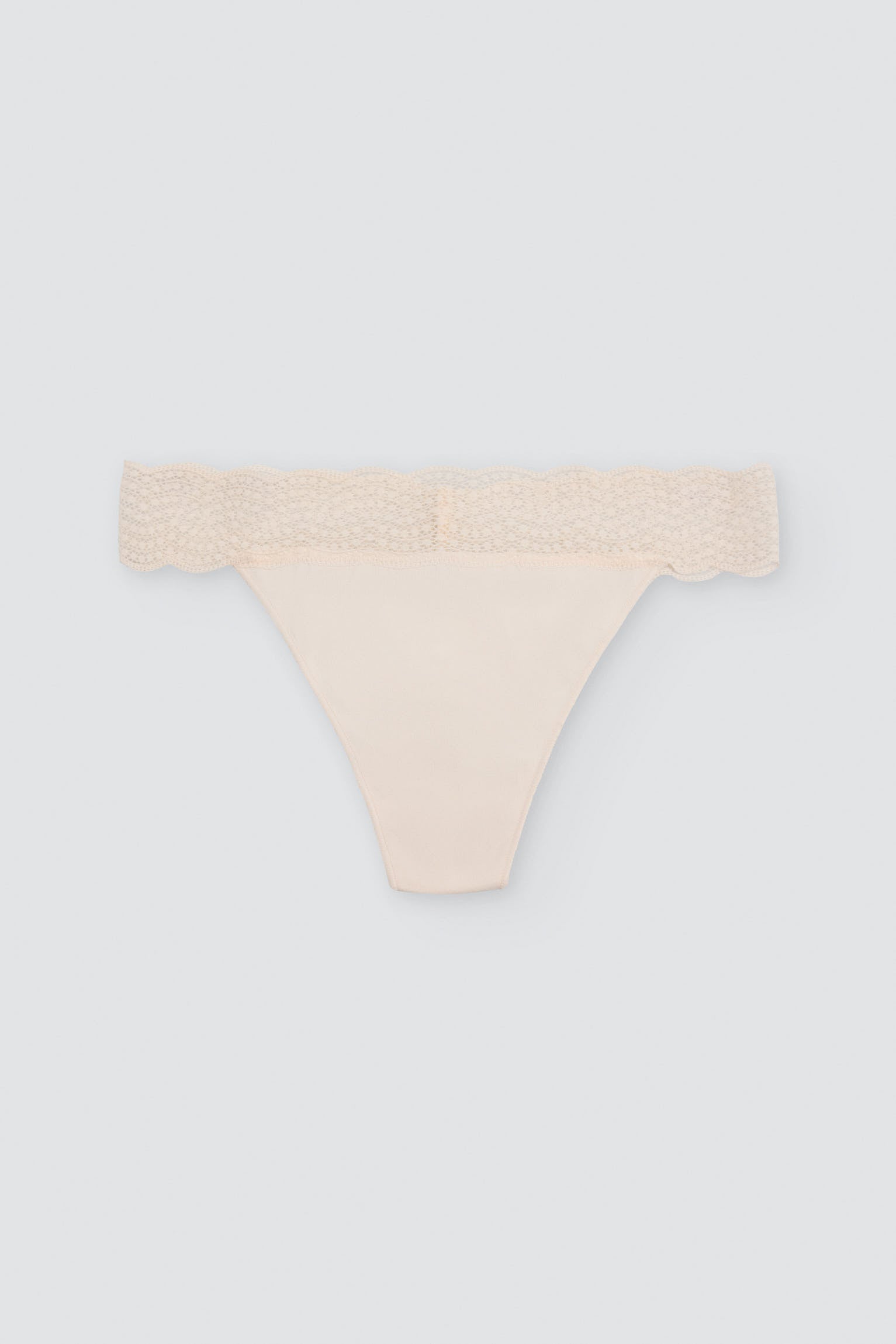 String en coton à bordure dentelle ivoire
