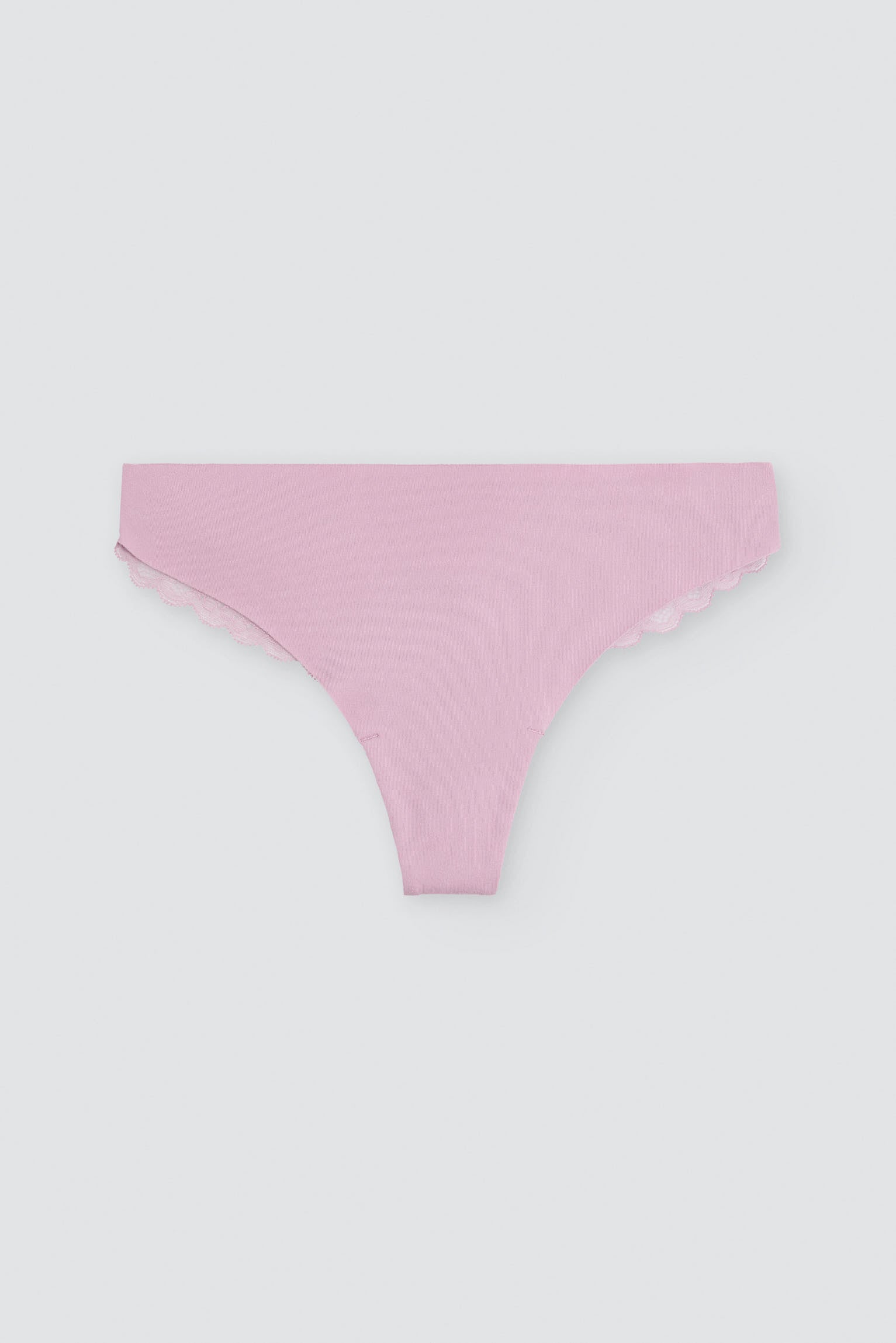 PRÉCOMMANDE String coton découpé au laser avec dentelle rose