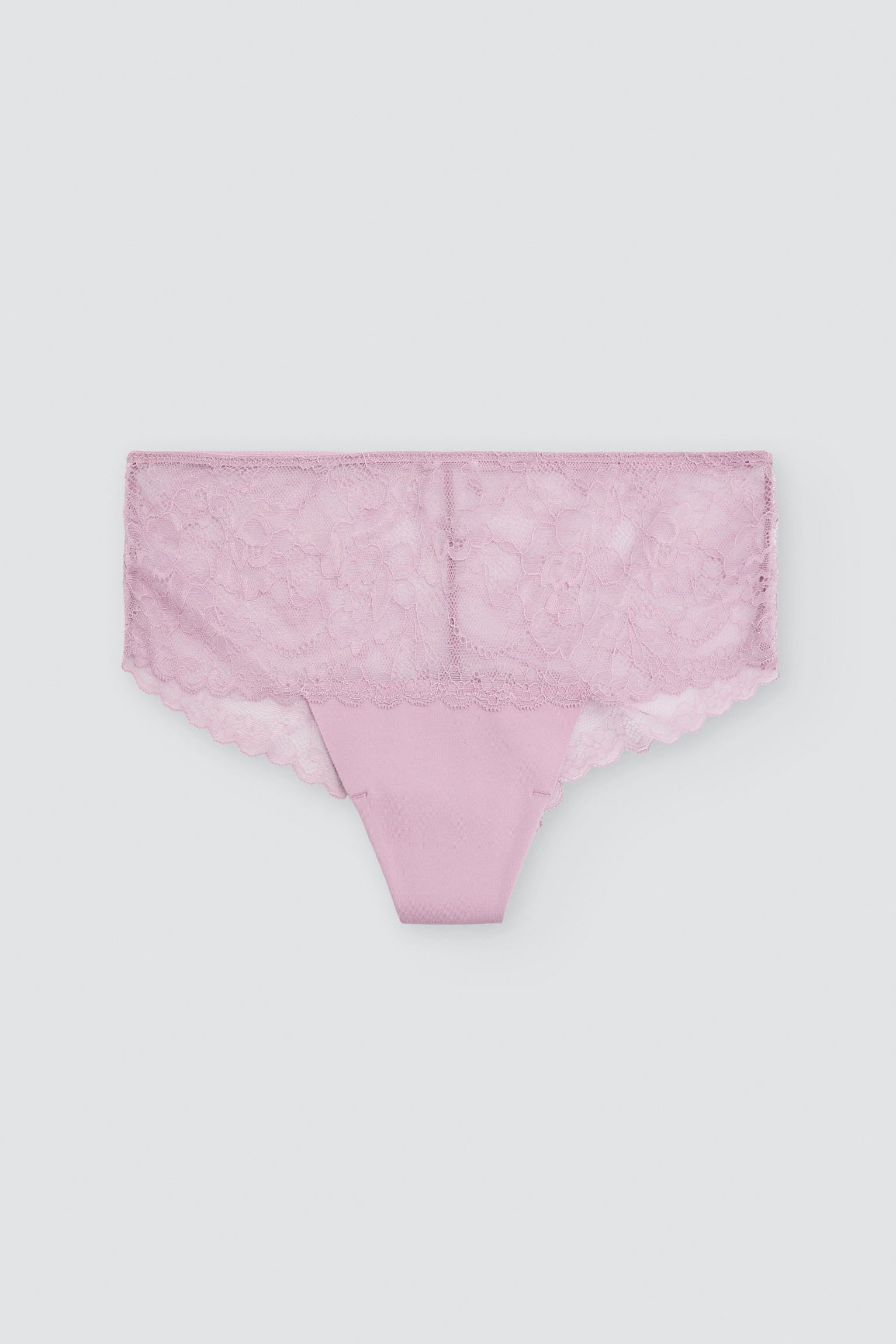 PRÉCOMMANDE Culotte hipster brésilienne coton découpé au laser avec dentelle rose
