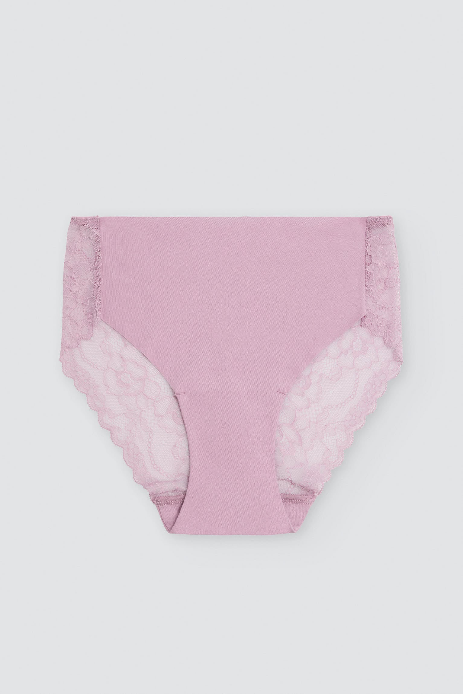 PRÉCOMMANDE Culotte midi coton découpé au laser avec dentelle rose