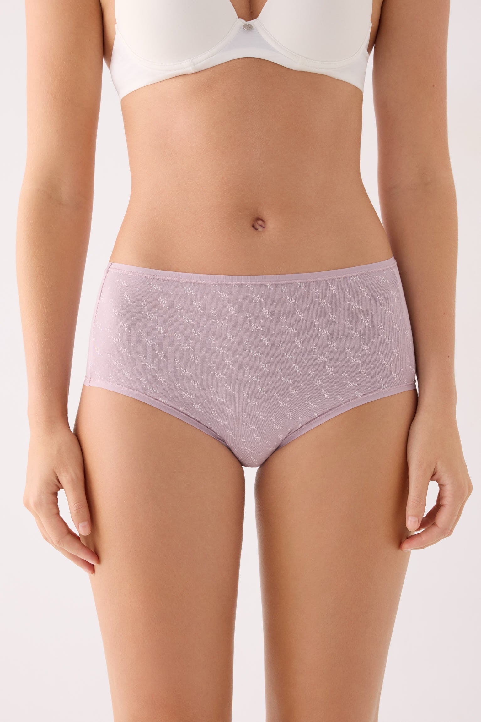 Pack de 2 culottes hautes imprimées en coton, multicolore