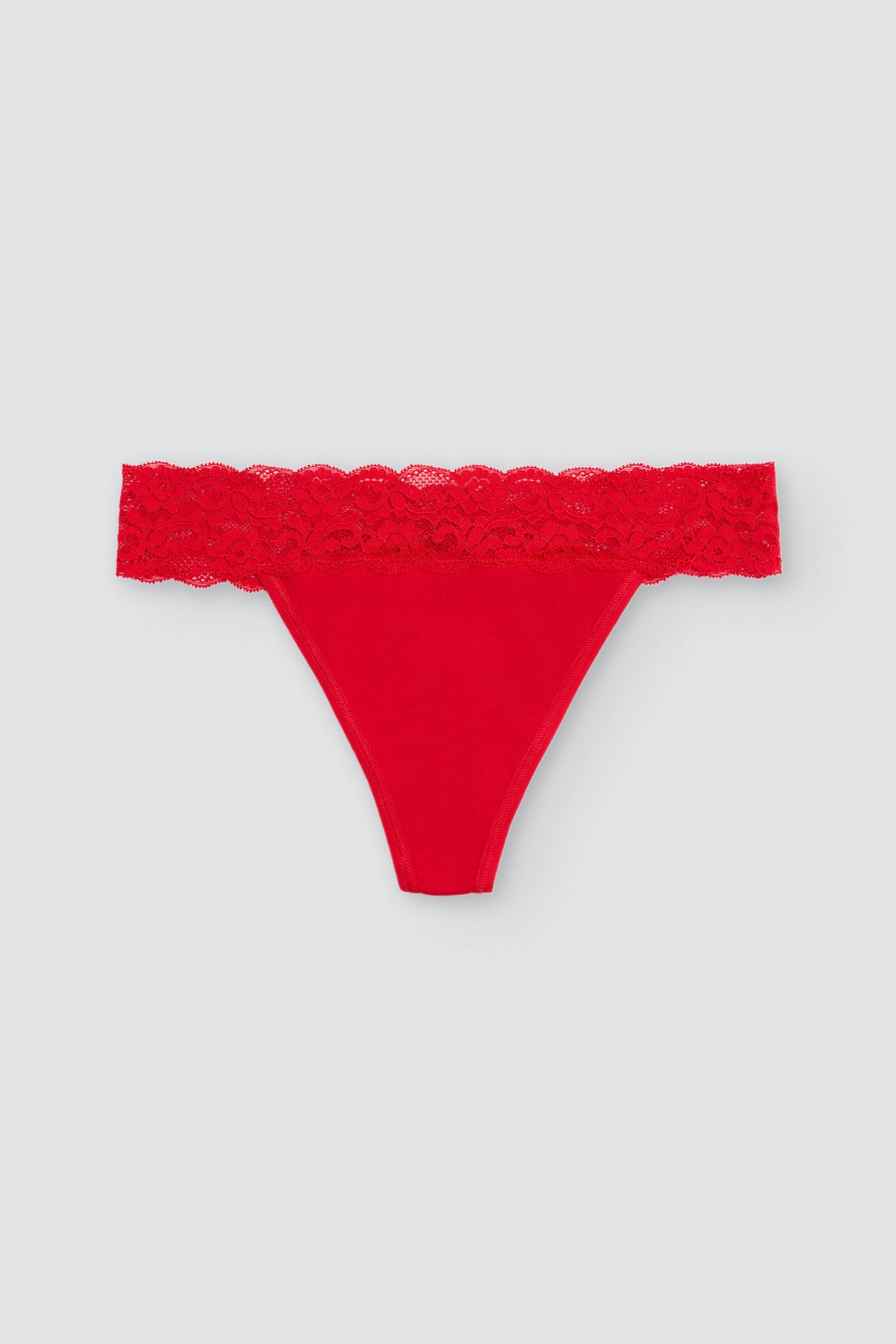 Tanga mujer algodón encaje rojo