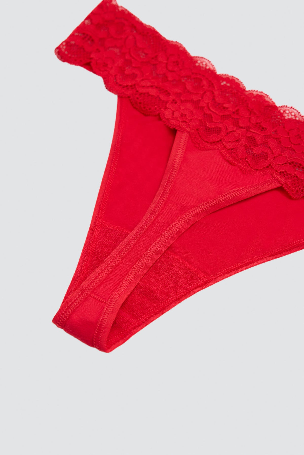 Tanga mujer algodón encaje rojo