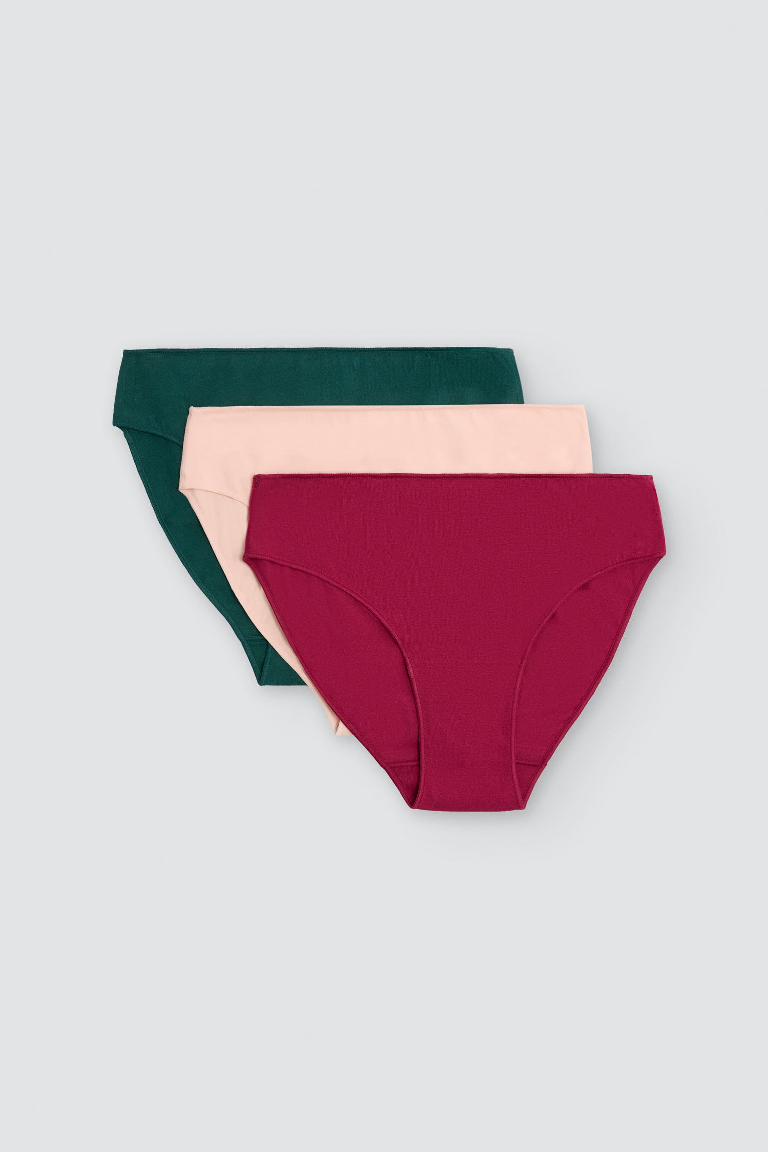 Pack de 3 culottes midi en coton dans des tons froids