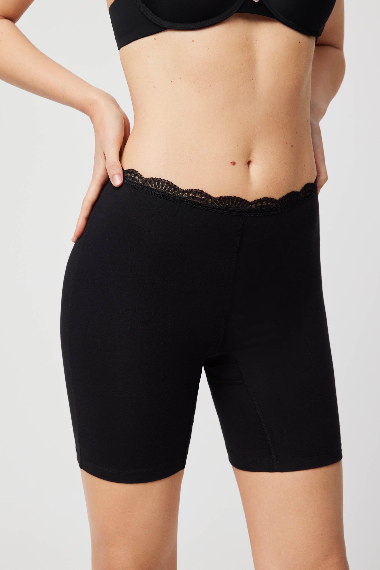 Short anti-frottement en coton noir