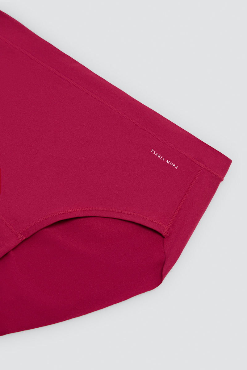 Culotte midi Adapt à finitions invisibles bordeaux
