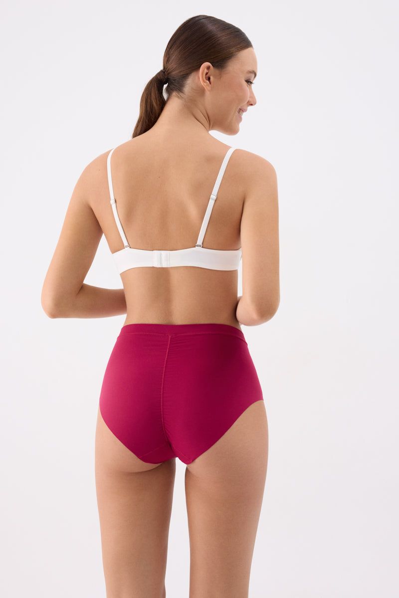 Culotte haute Adapt à finitions invisibles bordeaux