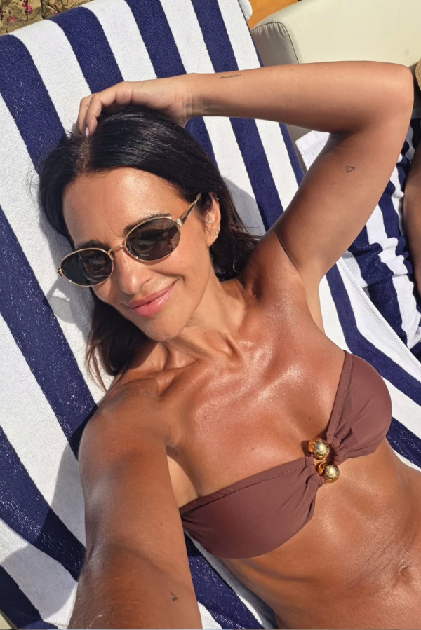 Ensemble bikini bandeau marron @pau_eche