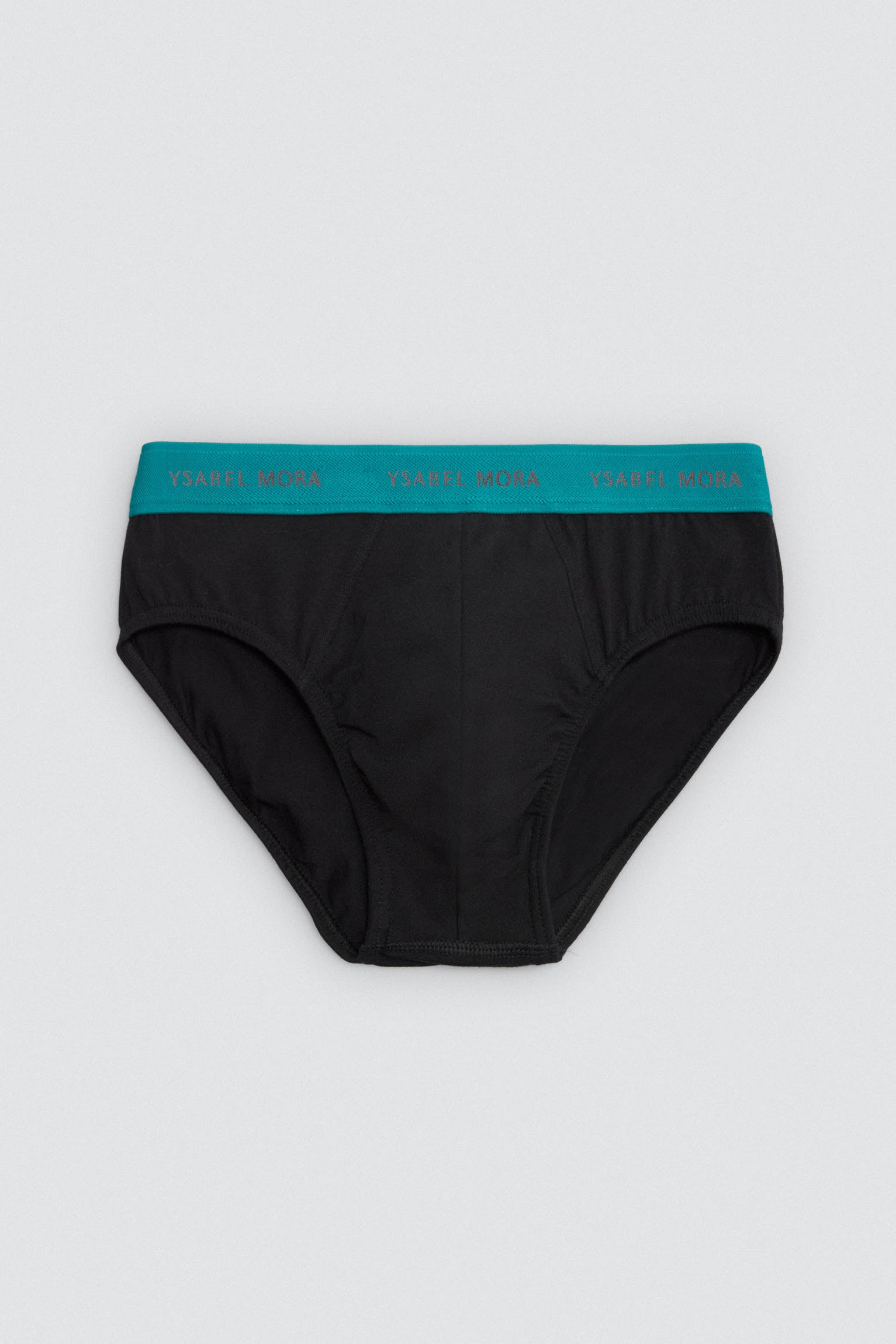 Lot de 6 slips basiques noirs avec bande colorée