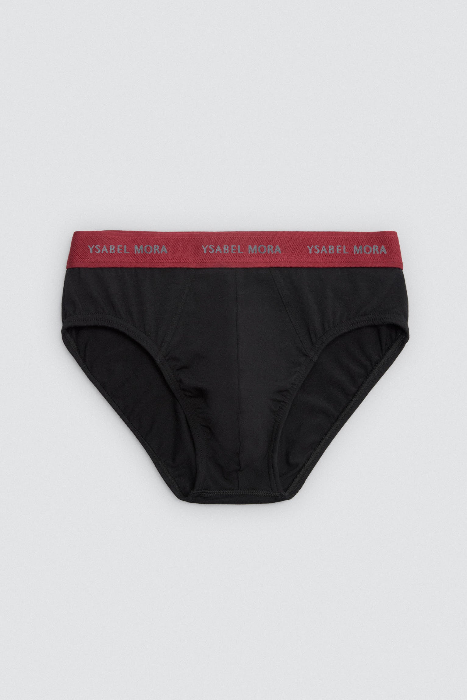 Lot de 6 slips basiques noirs avec bande colorée