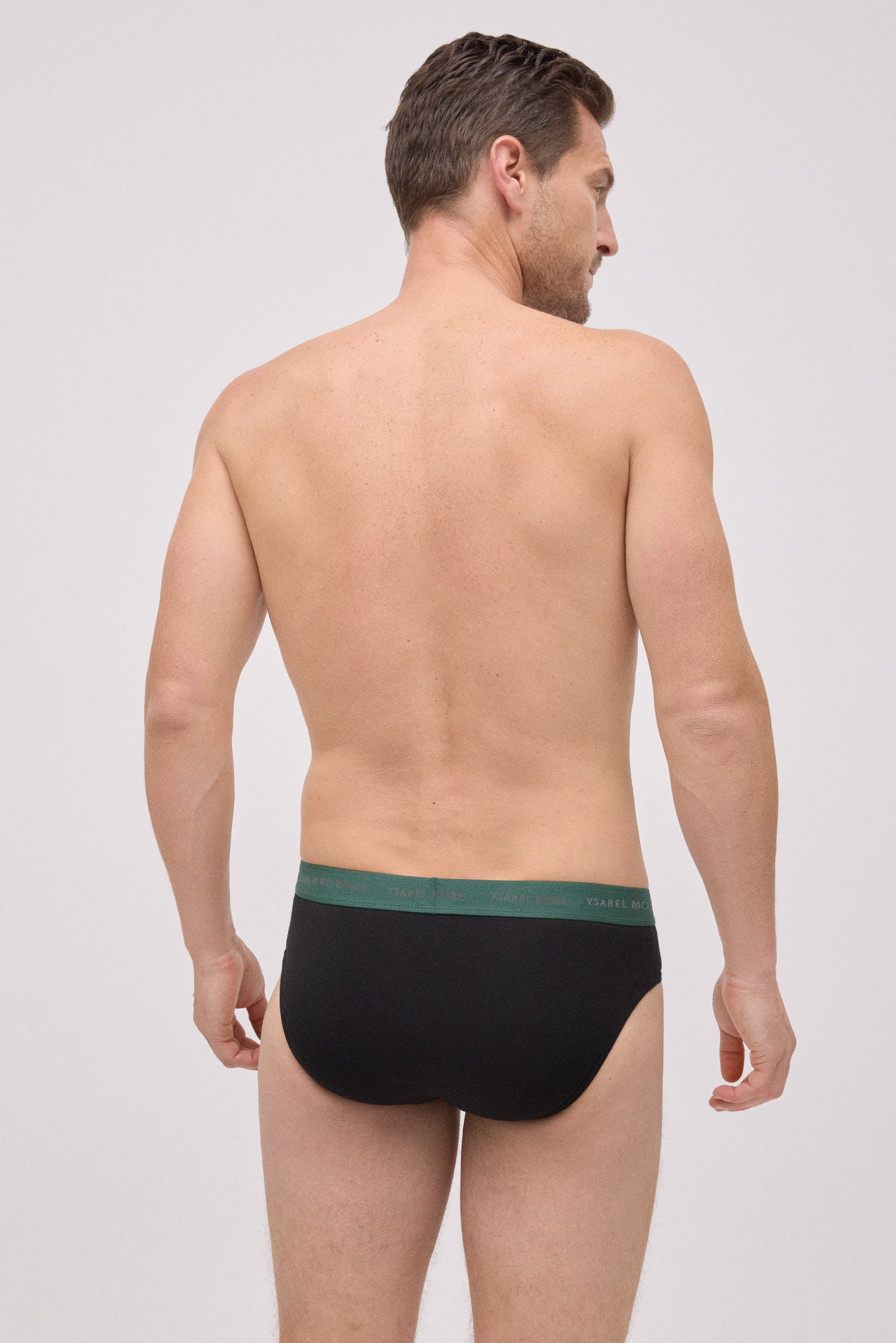 Lot de 6 slips basiques noirs avec bande colorée