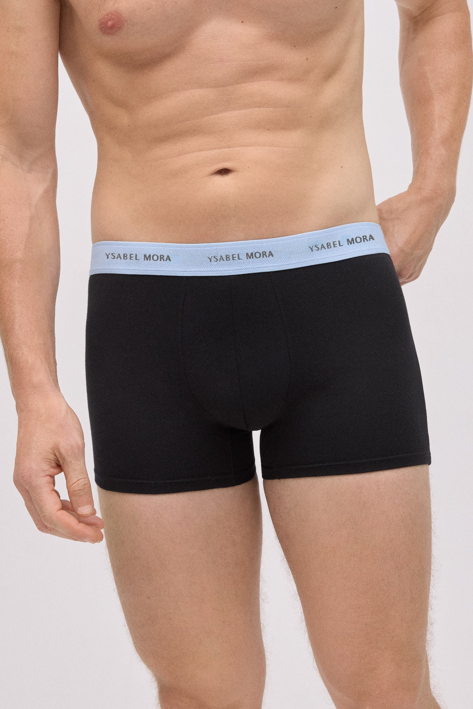 Lot de 6 boxers noirs avec bande colorée