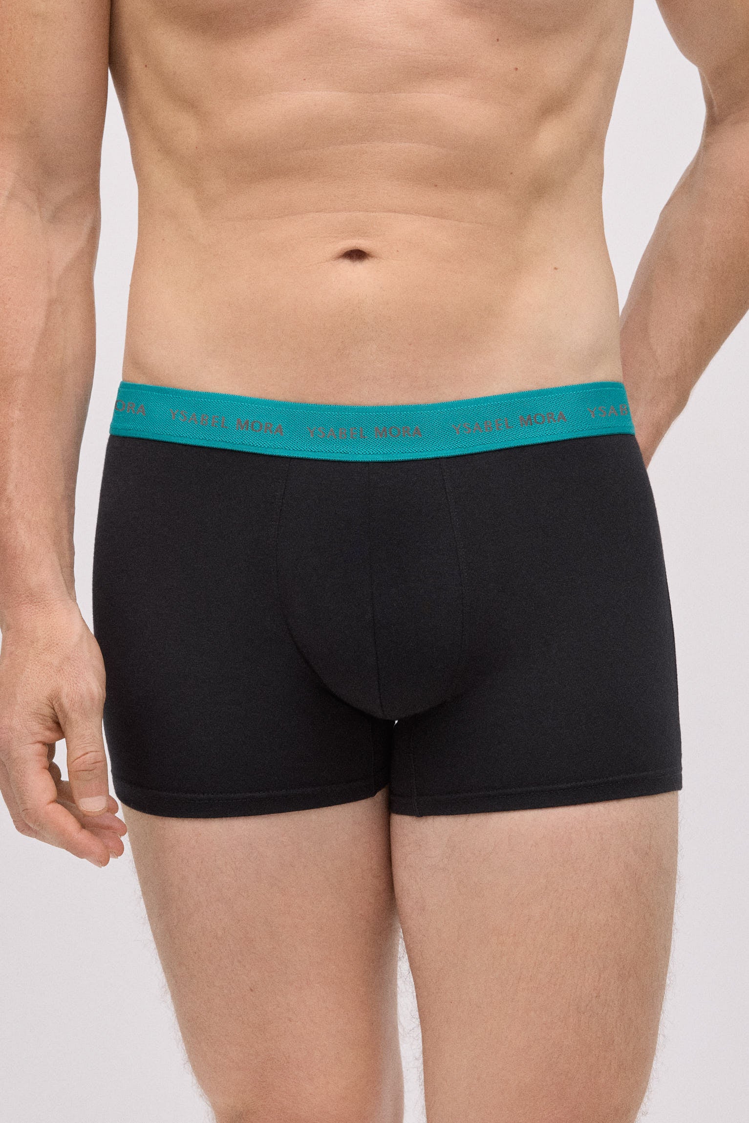 Lot de 6 boxers noirs avec bande colorée