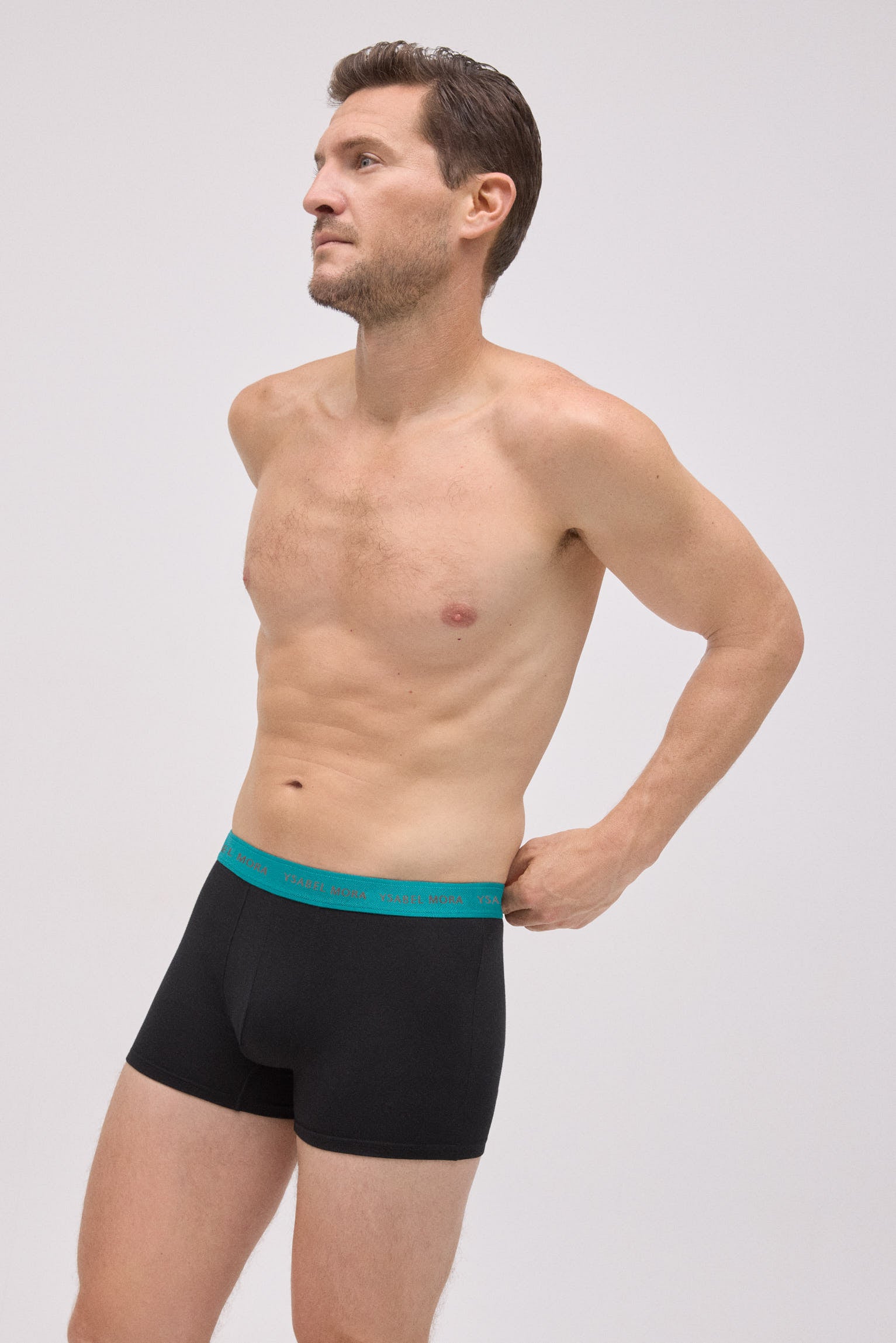 Lot de 6 boxers noirs avec bande colorée