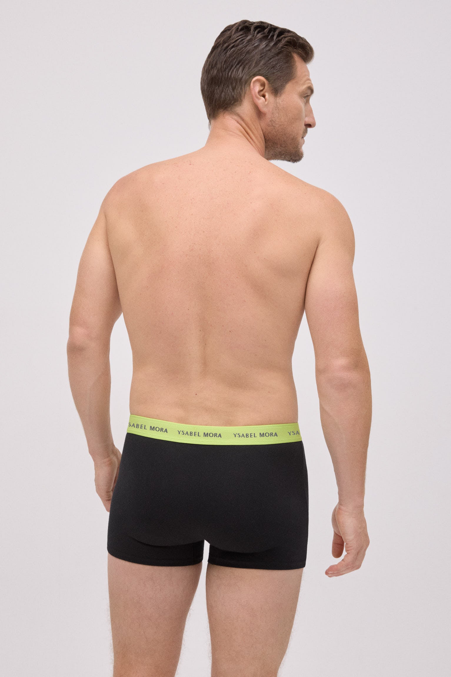 Lot de 6 boxers noirs avec bande colorée