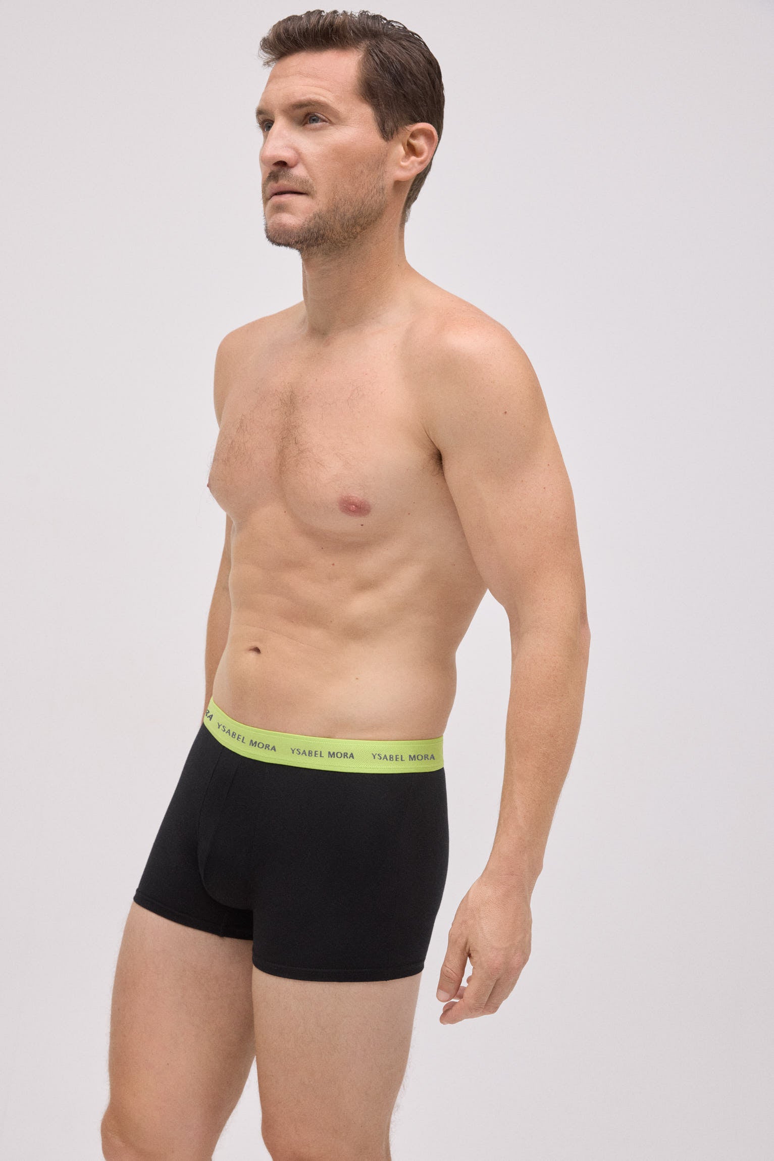 Lot de 6 boxers noirs avec bande colorée