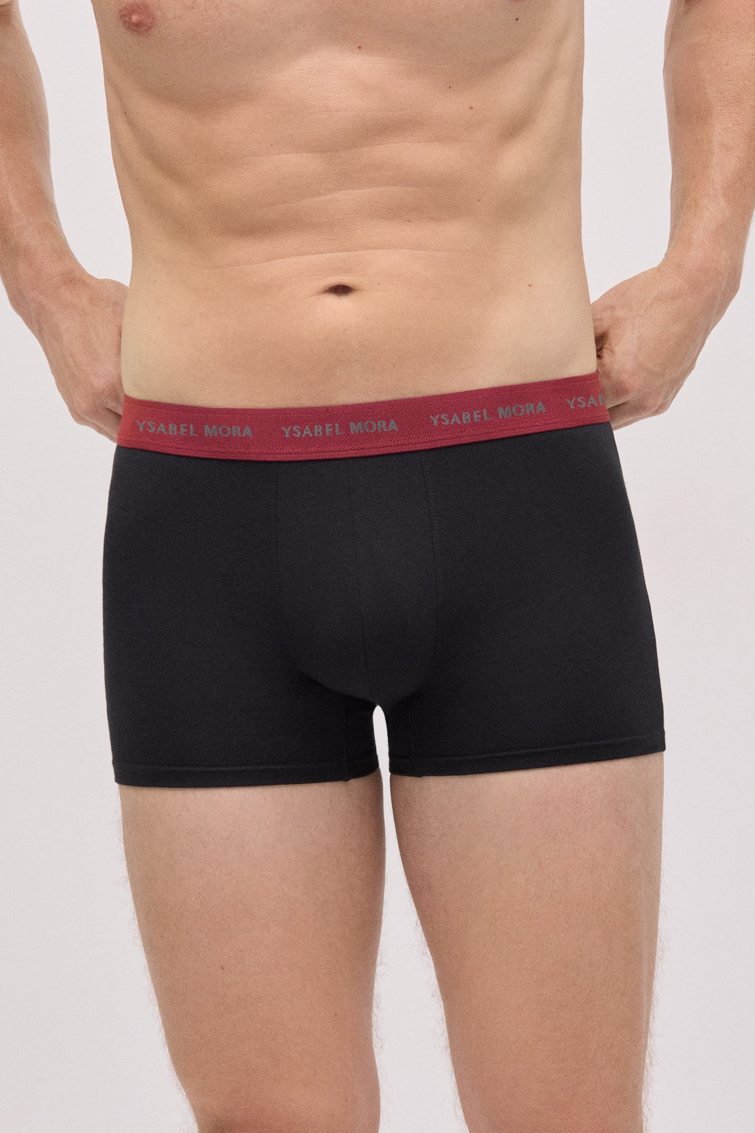 Lot de 6 boxers noirs avec bande colorée