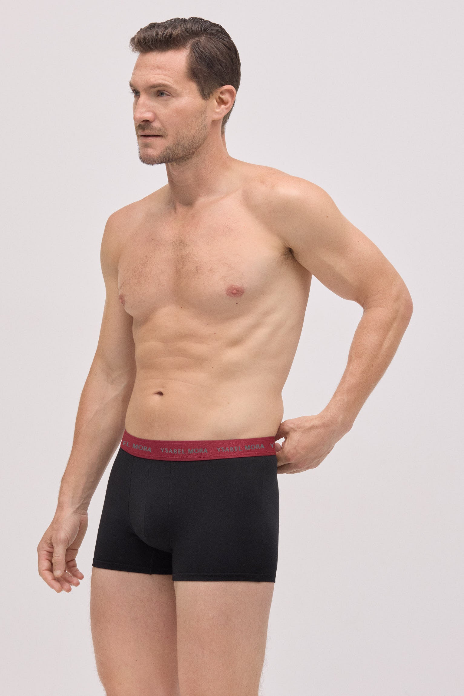 Lot de 6 boxers noirs avec bande colorée
