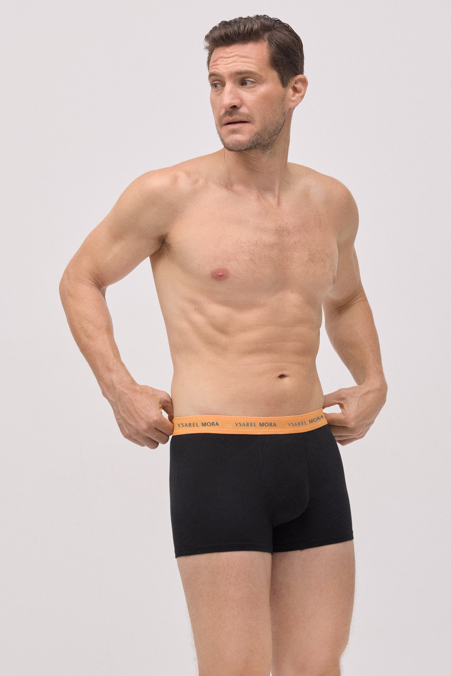 Lot de 6 boxers noirs avec bande colorée