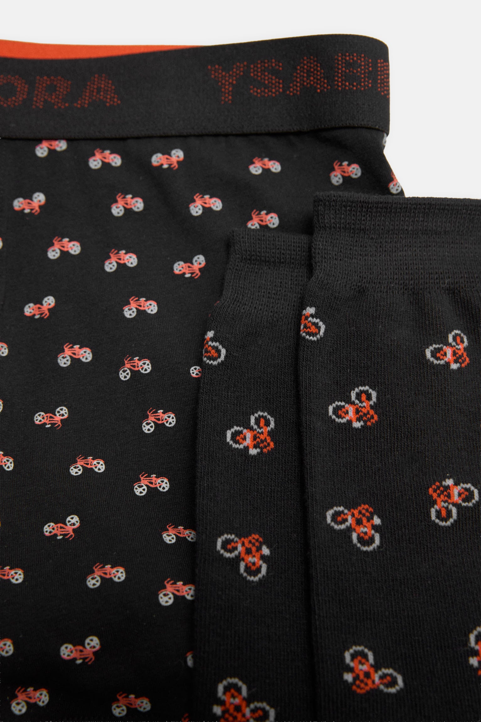 Pack boxer et chaussettes imprimé moto