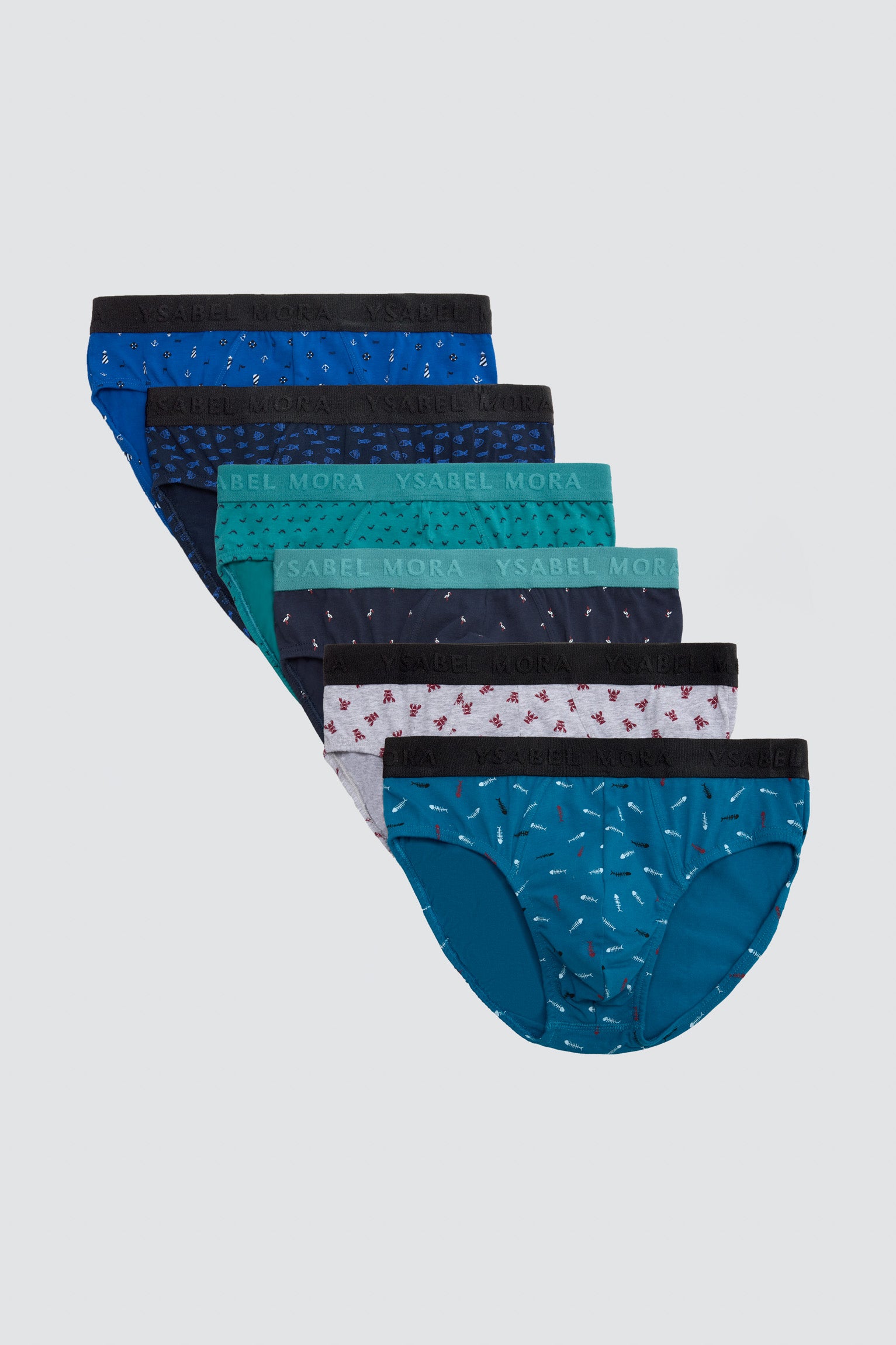 Lot de 6 slips à imprimé animal