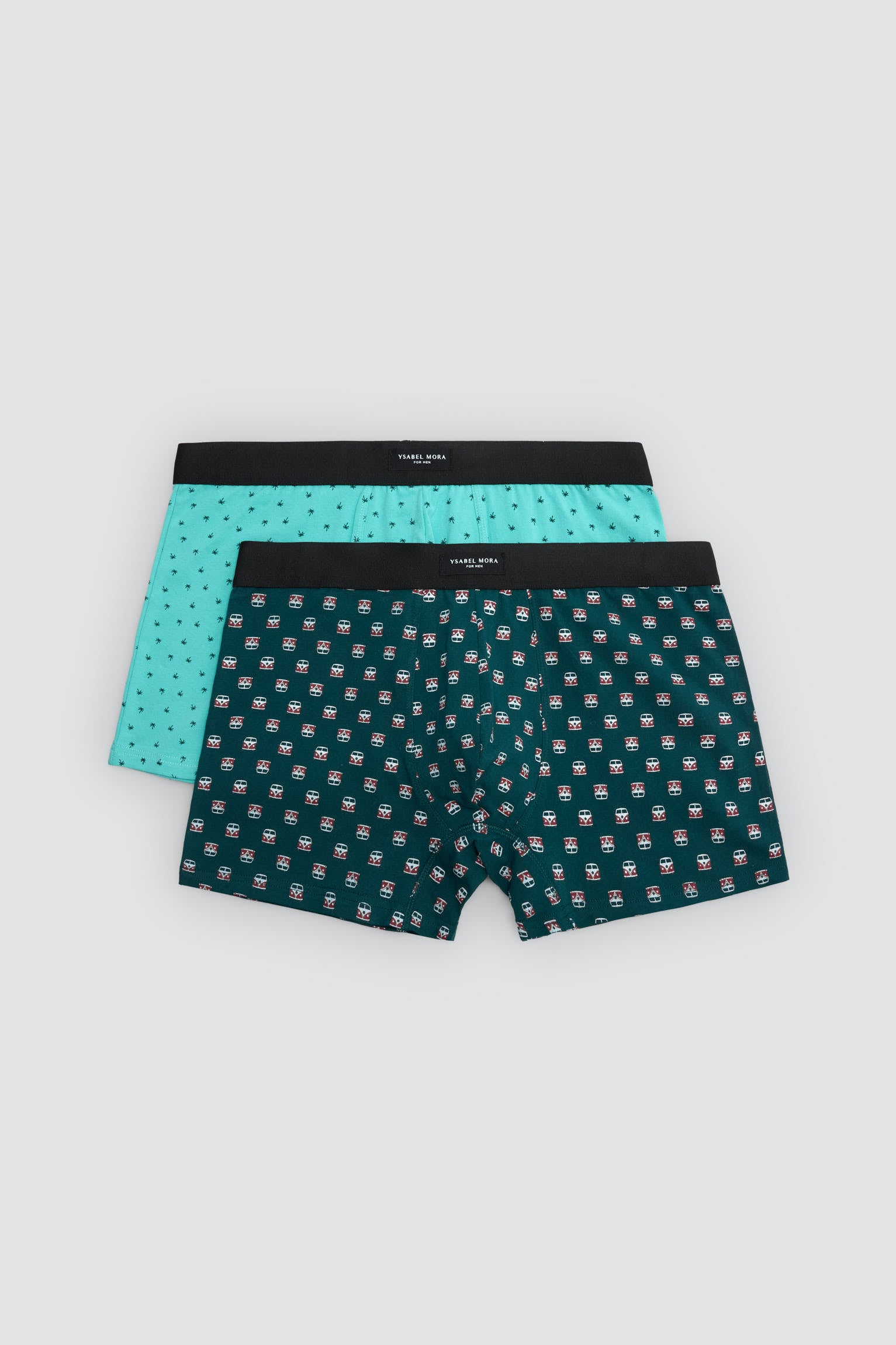 Lot de 2 boxers à motifs assortis : caravane et palmier