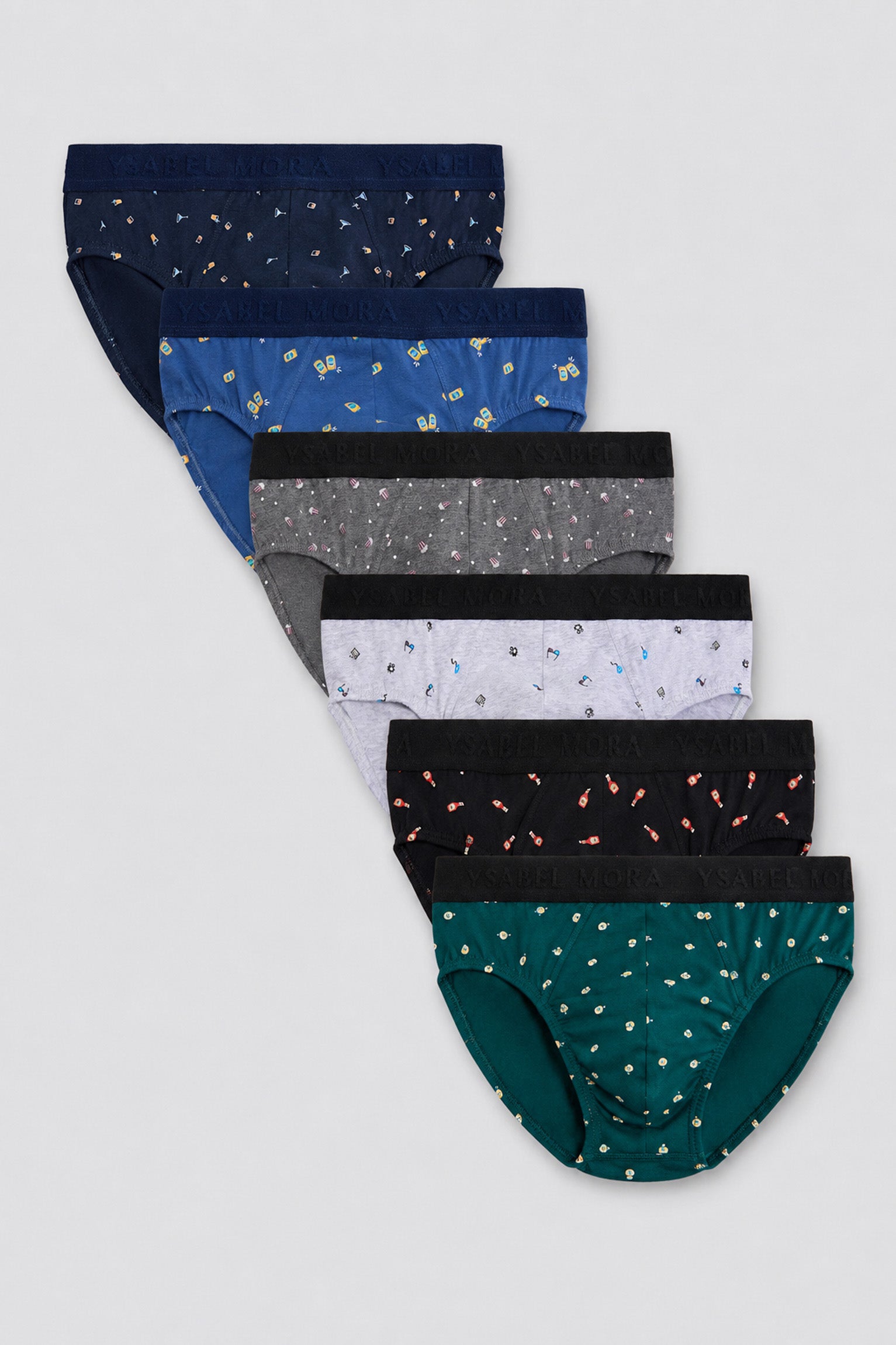 Lot de 6 slips en coton imprimés variés