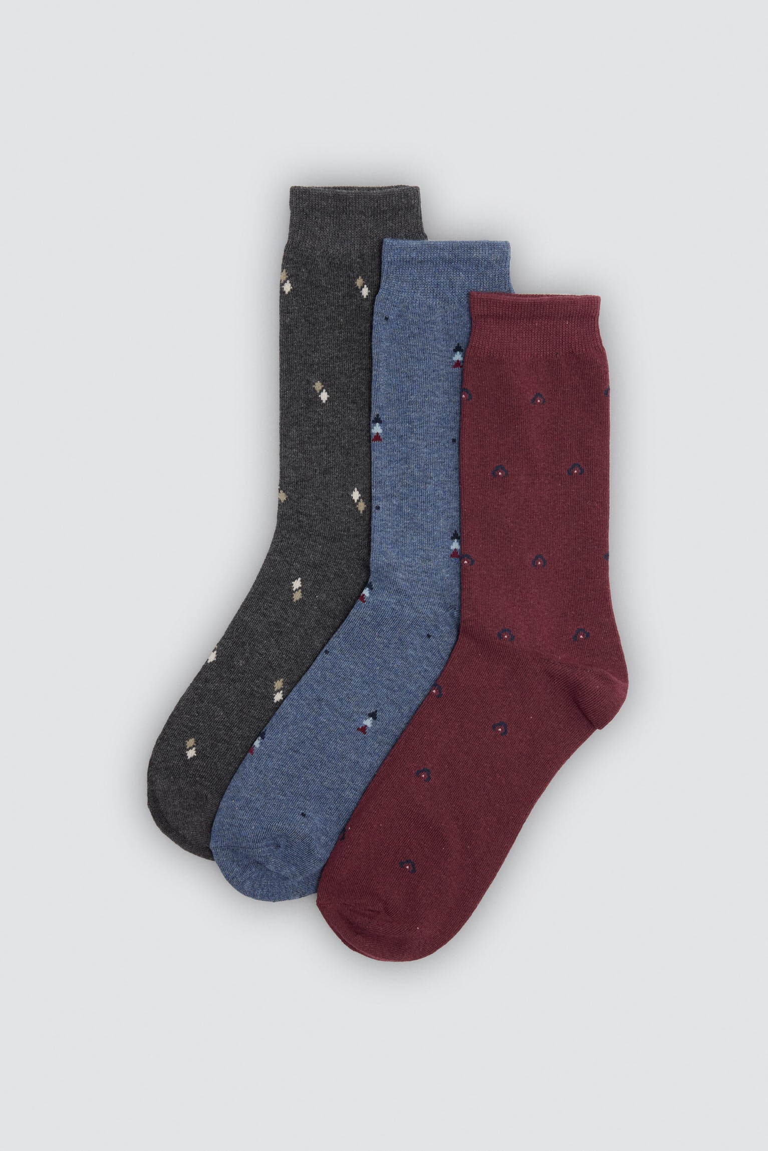 Lot de 3 chaussettes imprimé motifs géométriques