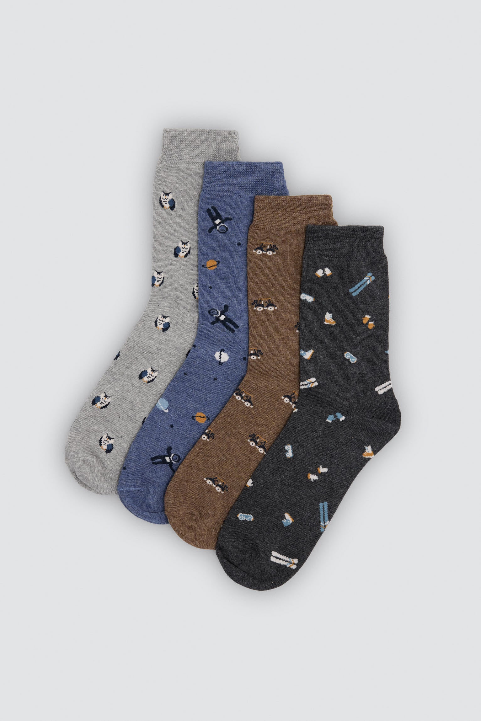 Lot de 4 chaussettes imprimées variées